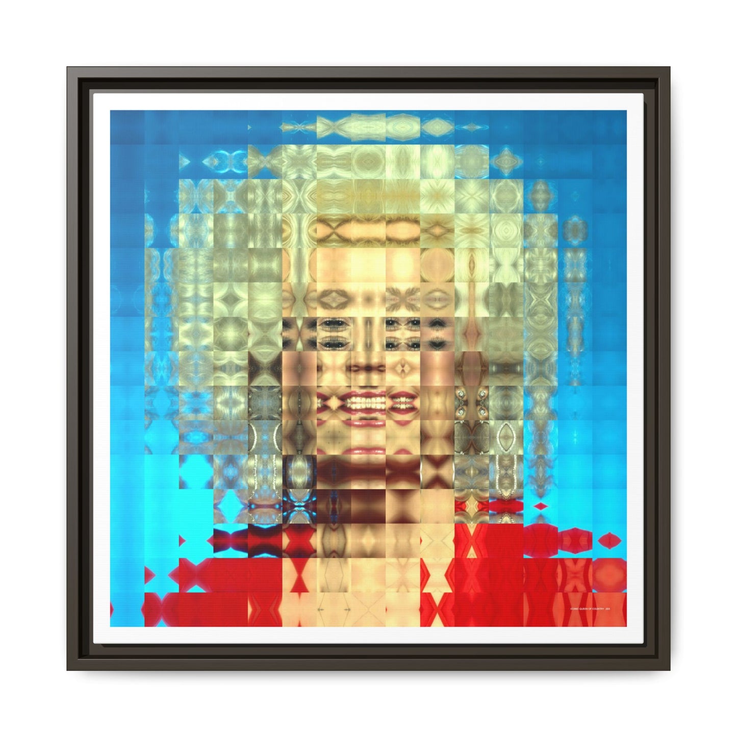 Iconic Queen of Country V, Dolly Abstract Portrait Collage Art — Matte Canvas, Framed (Multi-color options)