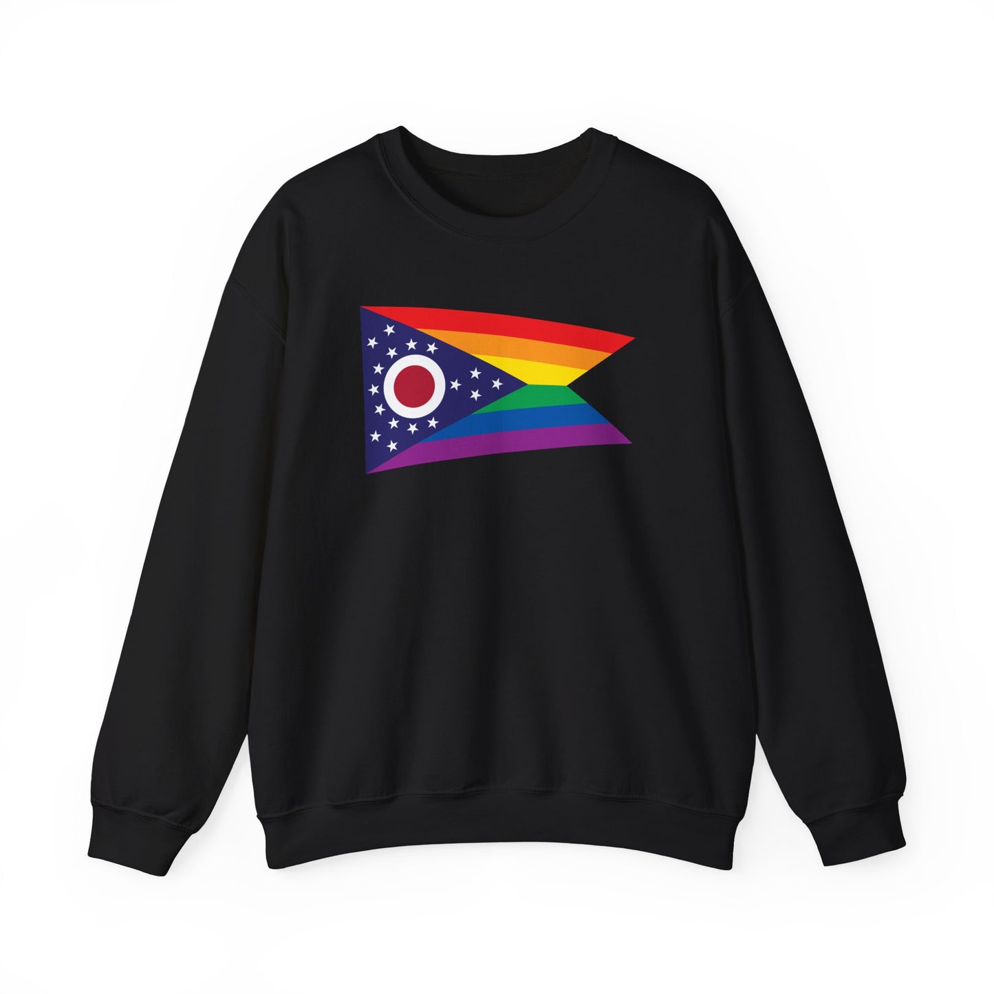 Ohio Rainbow Pride Flag Unisex Crewneck Sweatshirt—White, Black or Light Pink