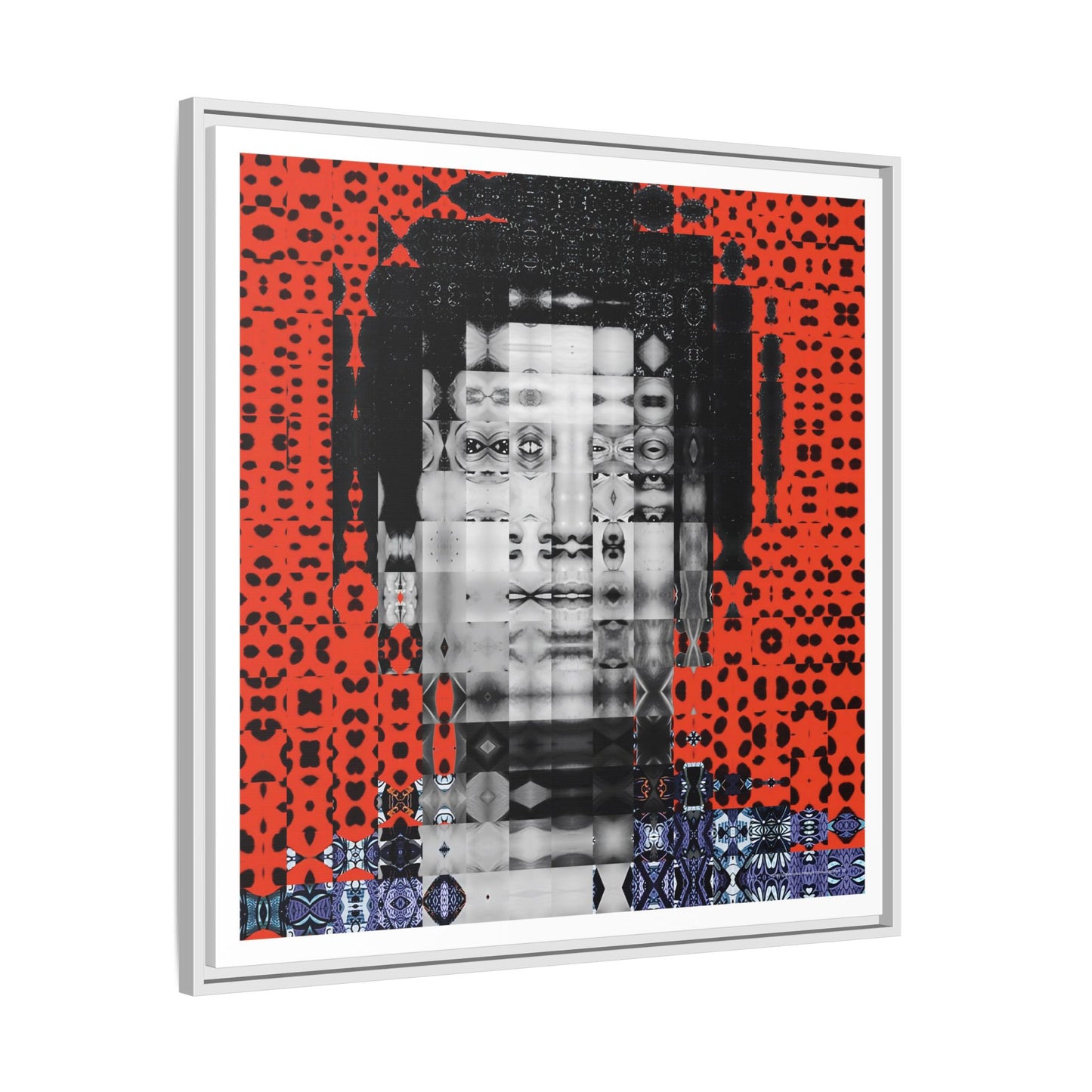 Iconic Foundational Feminist icon Audre Lorde Abstract Portrait Collage Art — Matte Canvas, Framed (Multi-color options)