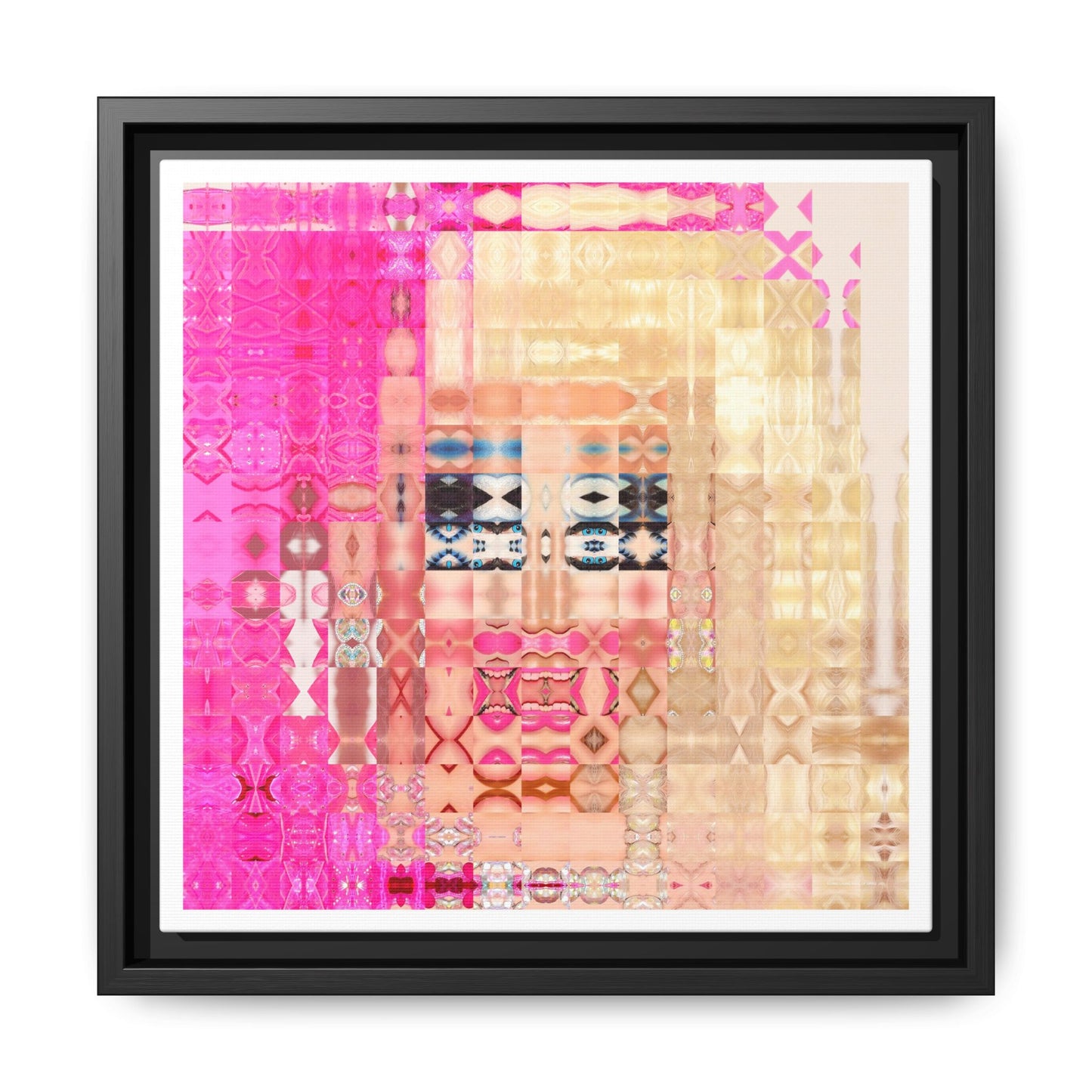 Iconic Living Doll of Drag Abstract Portrait Collage Art — Matte Canvas, Framed (Multi-color options)