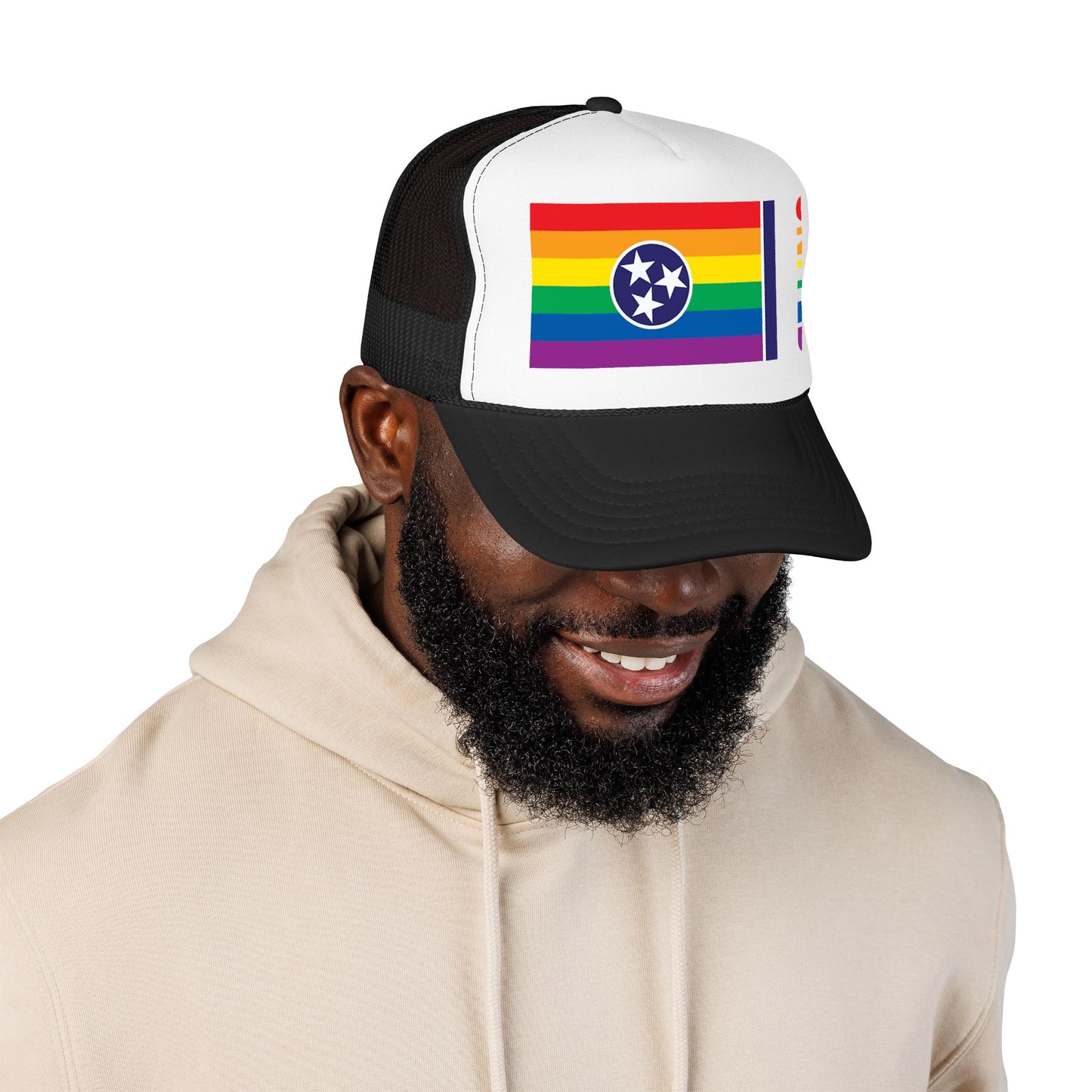 Tennessee Rainbow Pride Flag "UNITED" Printed Foam Trucker Hat, Several Color Options