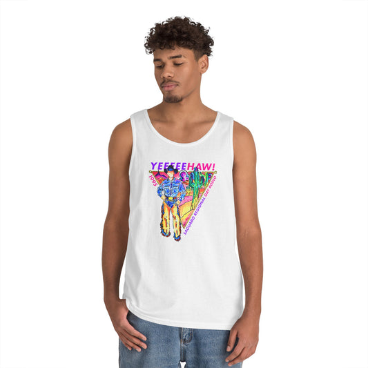 YEEEEEHAW! Universal Heavy Cotton Tank Top - White or Pink