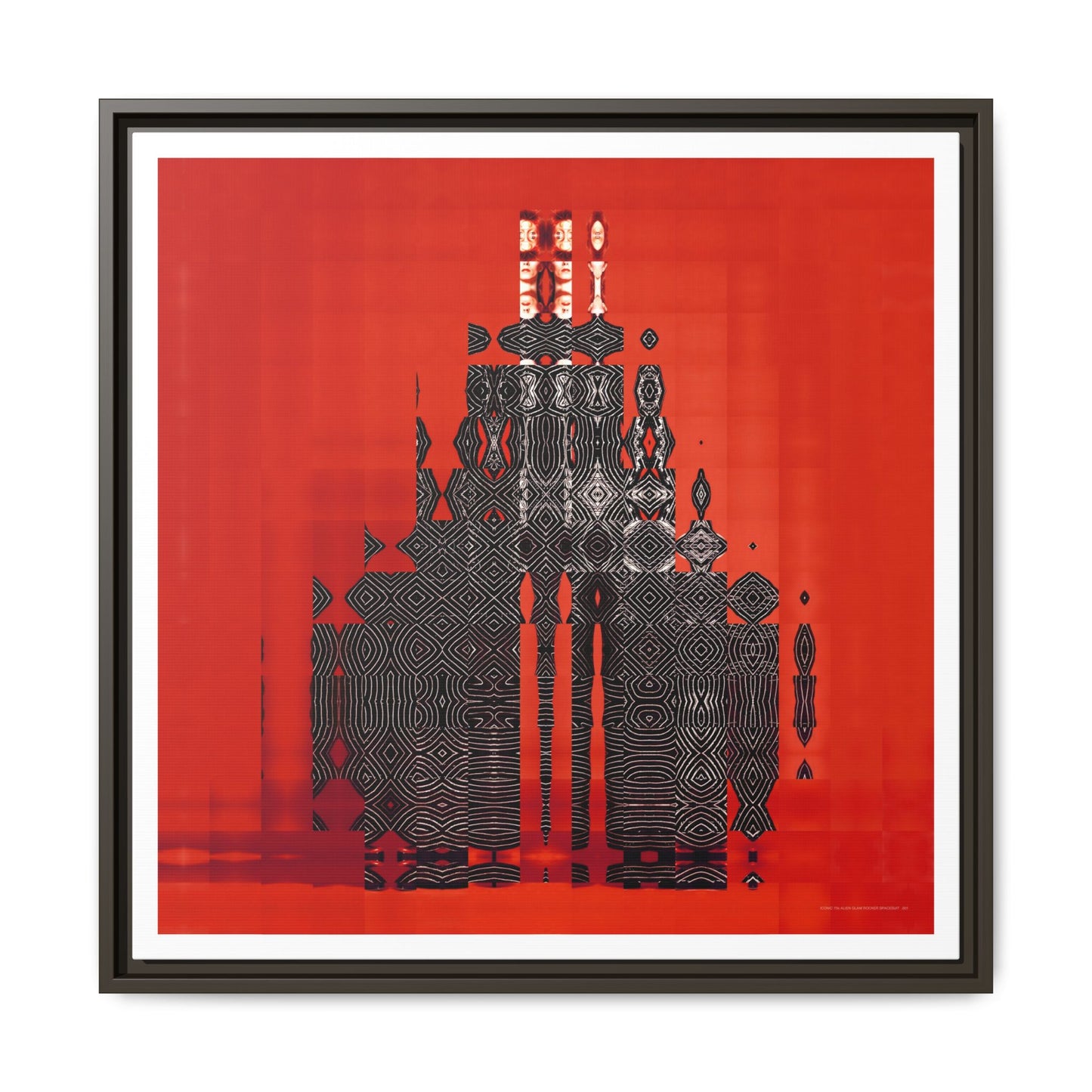 Iconic 70s Alien Glam Rocker Spacesuit Abstract Portrait Collage Art — Matte Canvas, Framed (Multi-color options)