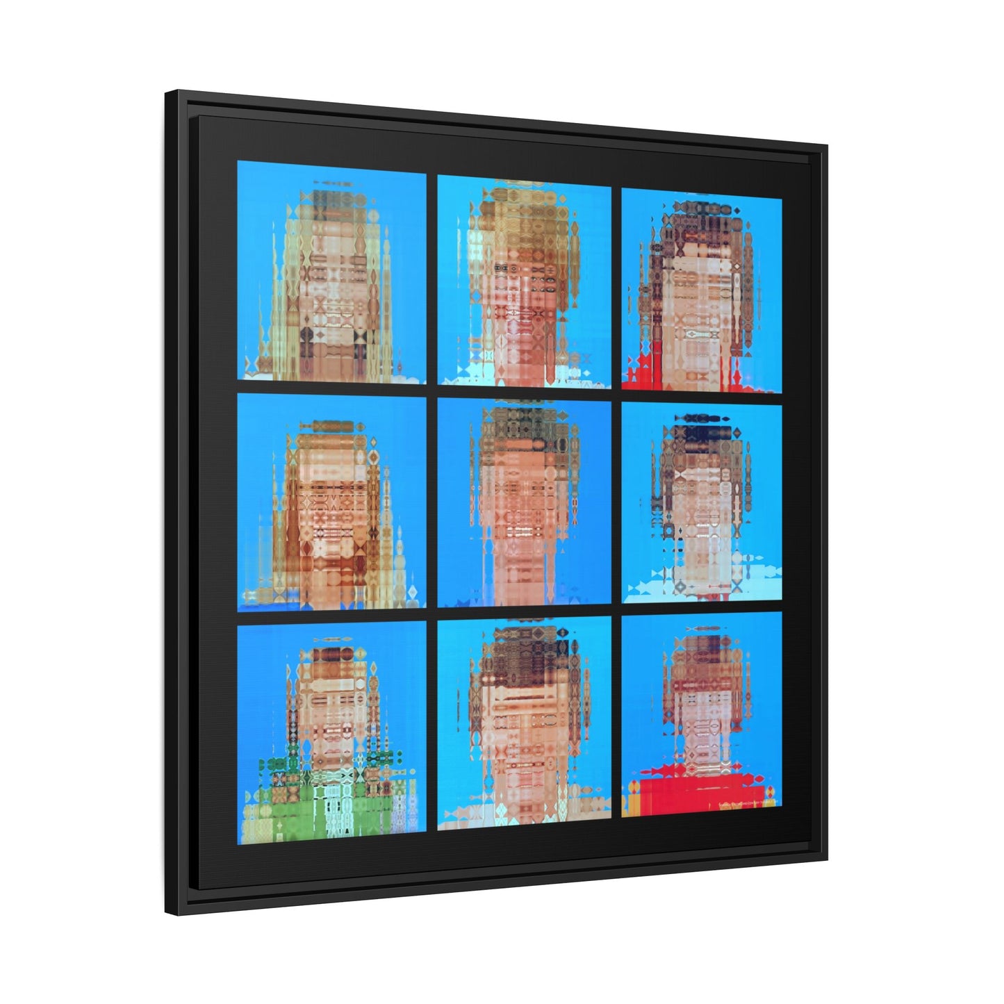 America's Iconic Mid-Century TV Family, Abstract Portrait Collage Art — Matte Canvas, Framed (Multi-color options)