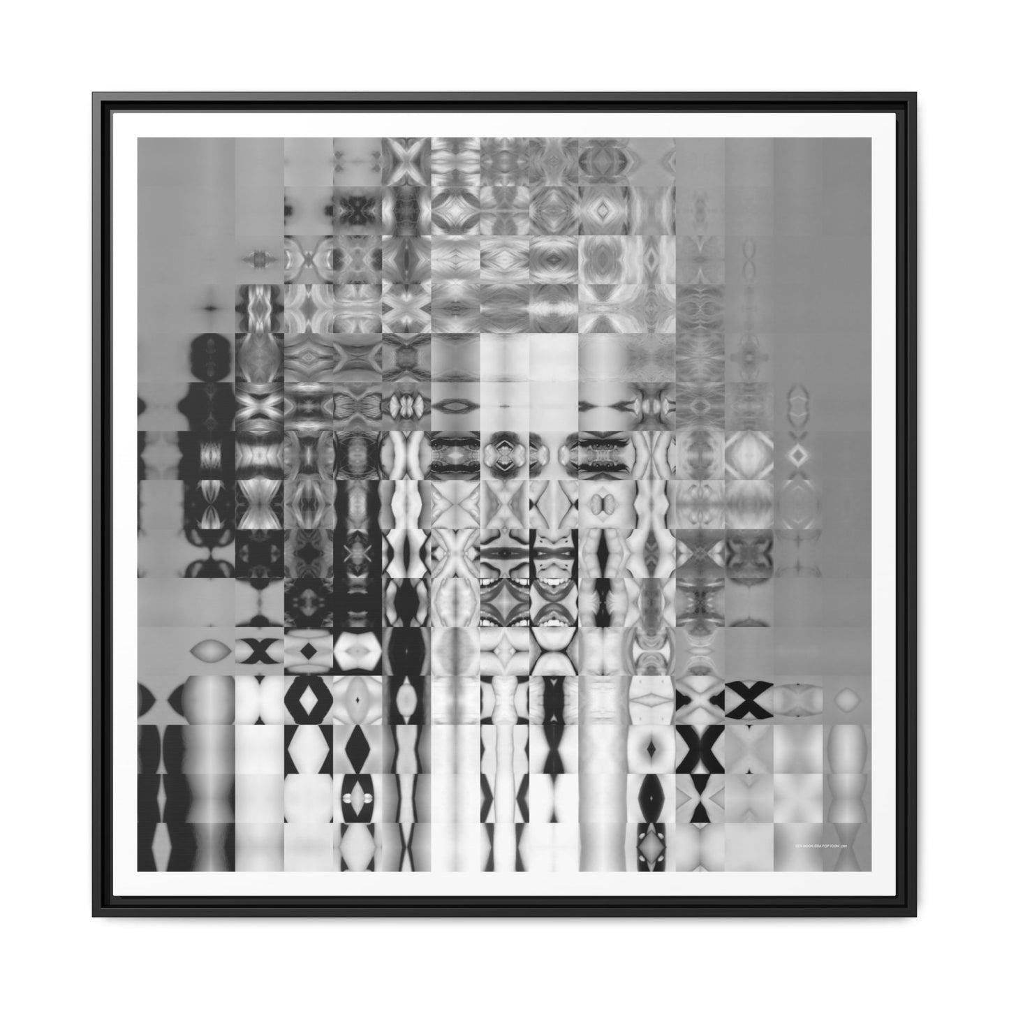 Sex-Book-Era Pop Icon Abstract Portrait Collage Art — Matte Canvas, Framed (Multi-color options)
