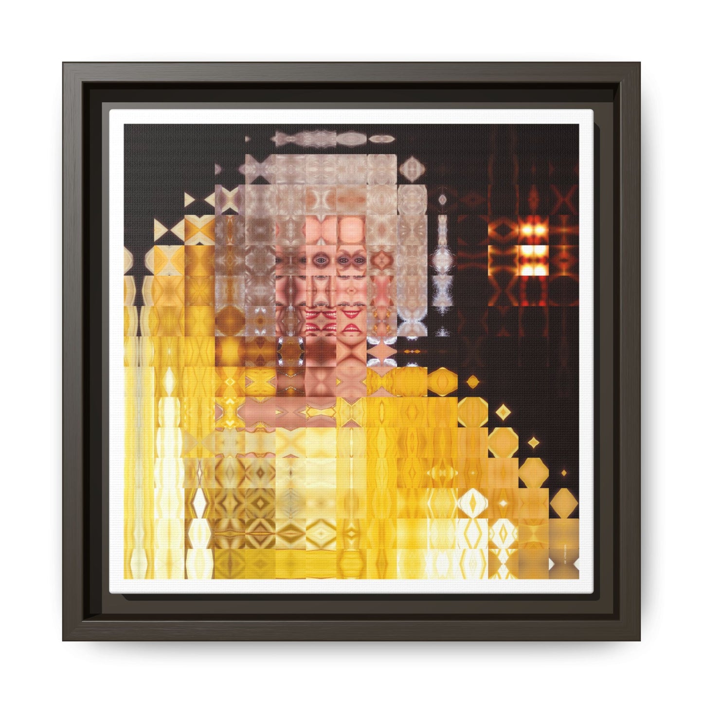 Disco Dolly Abstract Portrait Collage Art — Matte Canvas, Framed (Multi-color options)