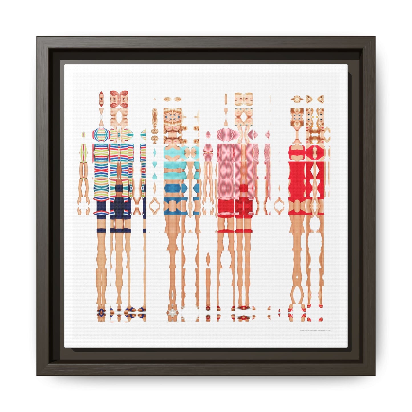 Iconic Dream Doll Inner Circle Besties Abstract Portrait Collage Art — Matte Canvas, Framed (Multi-color options)
