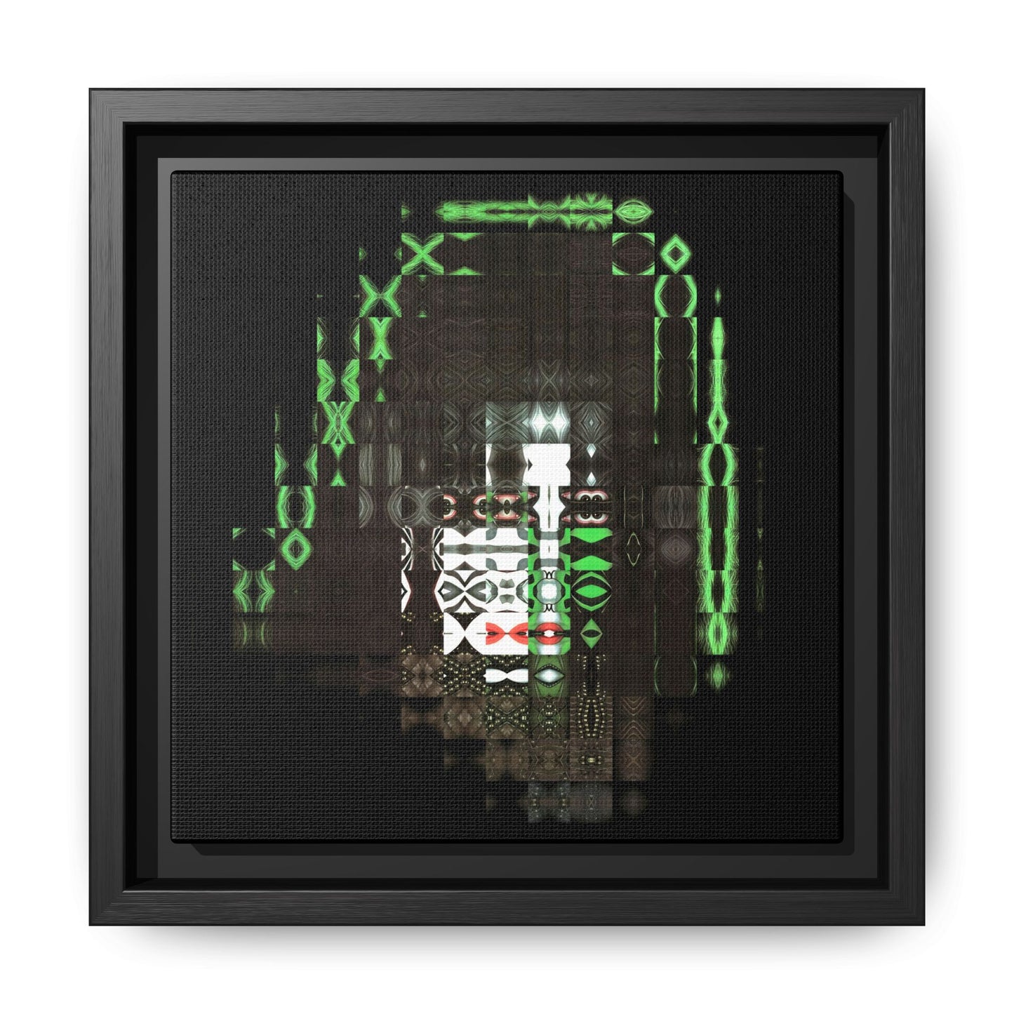 Knights In Satan's Service, Catman Abstract Portrait Collage Art — Matte Canvas, Framed (Multi-color options)