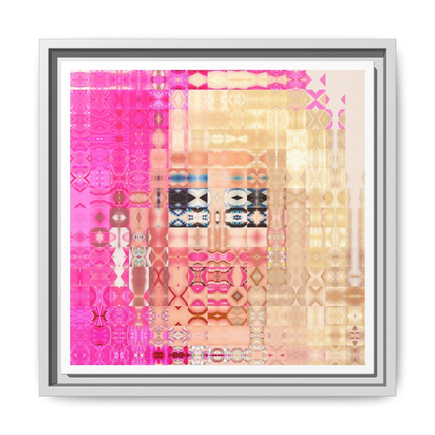 Iconic Living Doll of Drag Abstract Portrait Collage Art — Matte Canvas, Framed (Multi-color options)