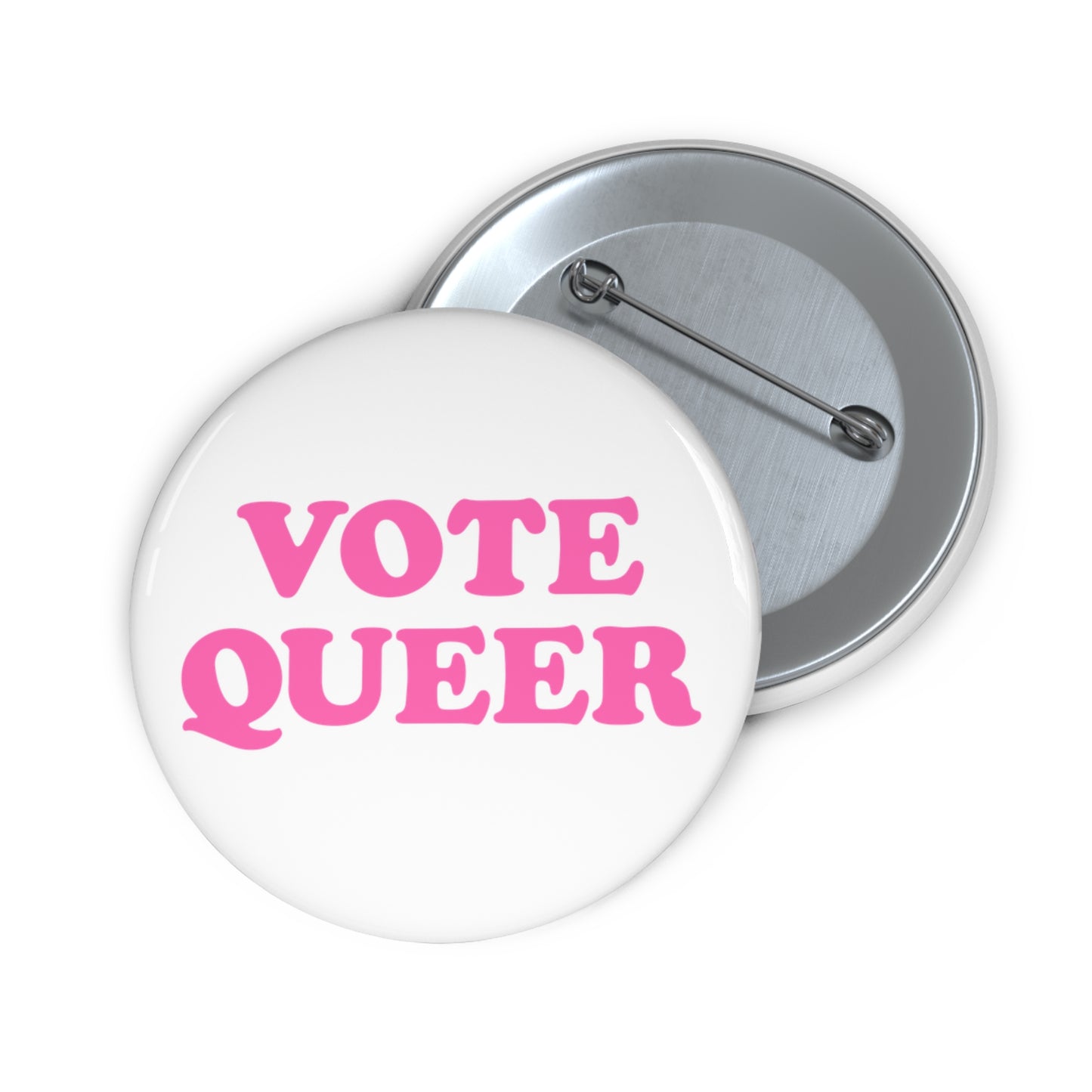 VOTE QUEER Activism Pin Button in Pink