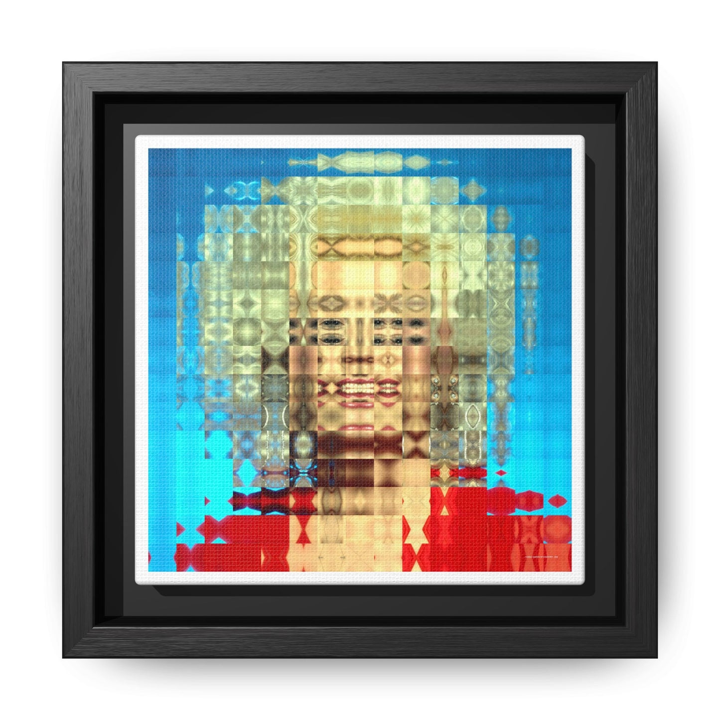 Iconic Queen of Country V, Dolly Abstract Portrait Collage Art — Matte Canvas, Framed (Multi-color options)