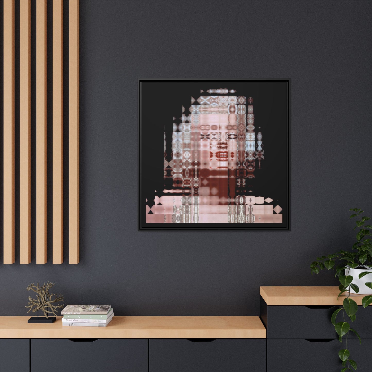 Iconic Movie Star Marilyn Monroe Abstract Portrait Collage Art — Matte Canvas, Framed (Multi-color options)