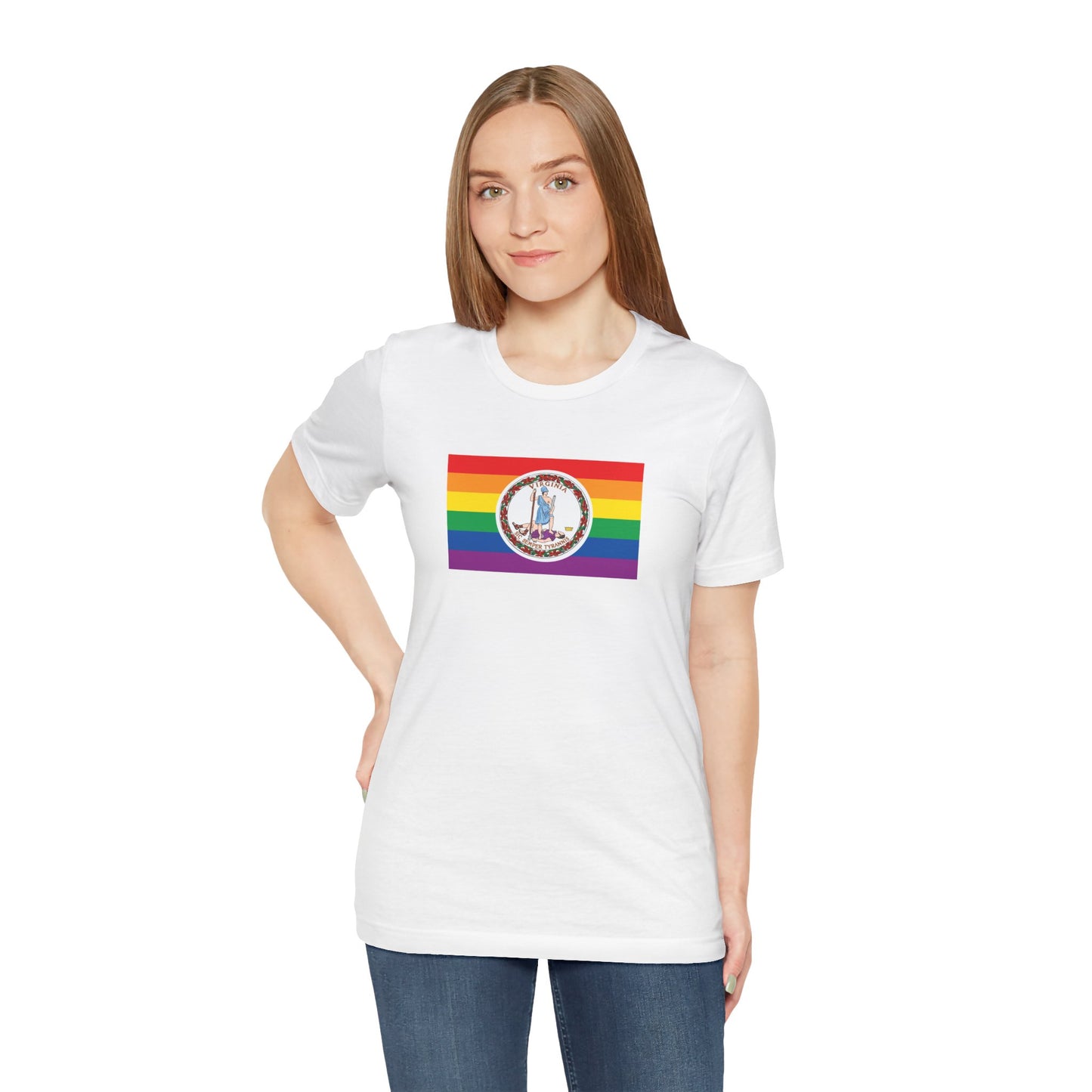 Virginia Rainbow Pride Flag T-shirt, Several Color Options