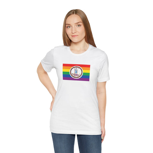 Virginia Rainbow Pride Flag T-shirt, Several Color Options
