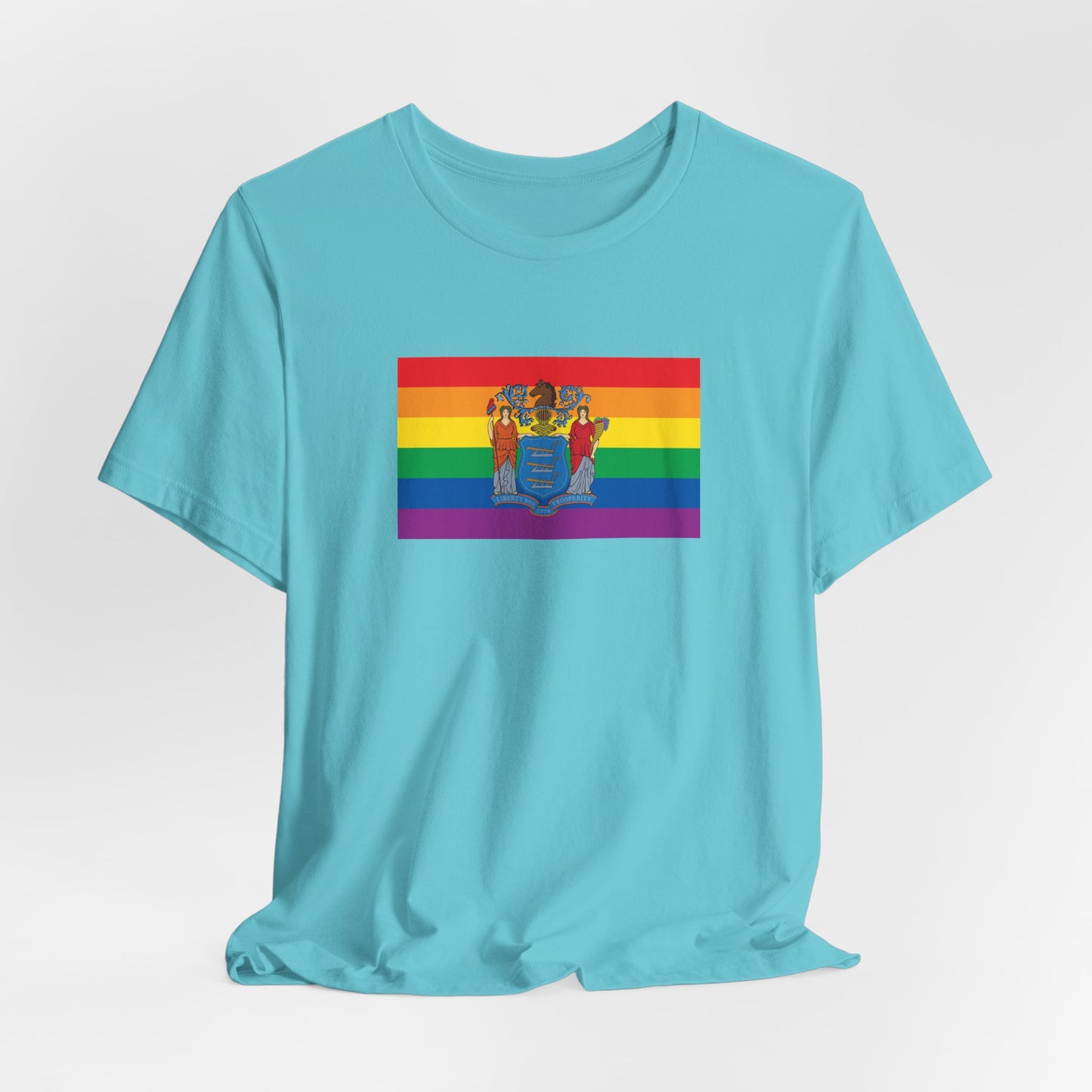 New Jersey Rainbow Pride Flag T-shirt, Several Color Options