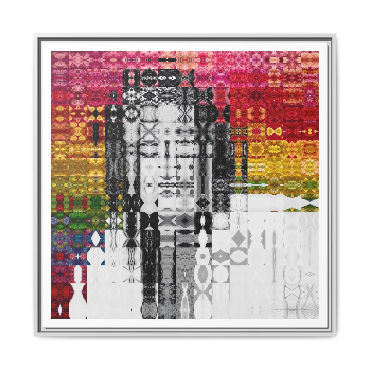 Iconic Voice That Refused Silence, Sylvia Rivera Abstract Portrait Collage Art — Matte Canvas, Framed (Multi-color options)