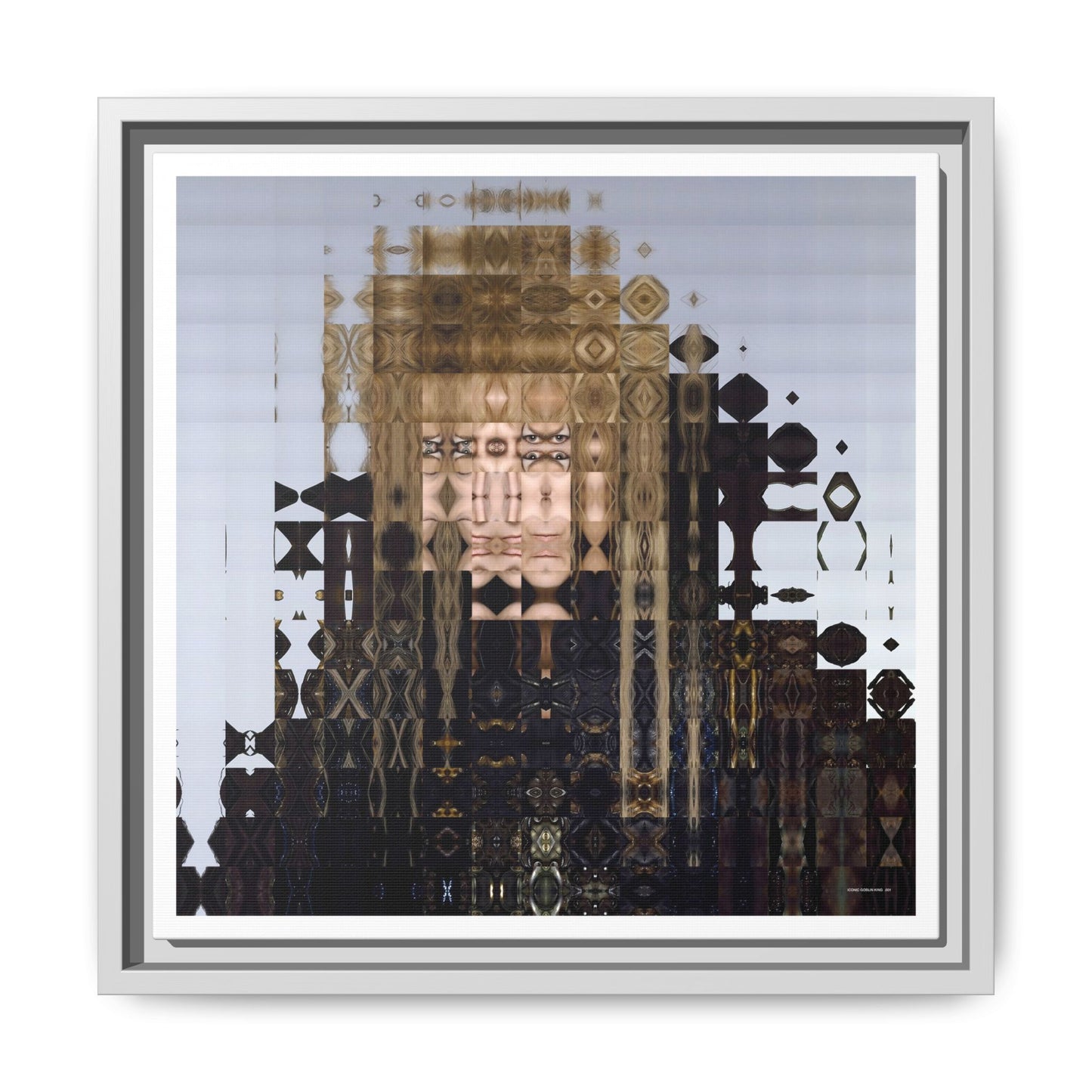 Iconic Goblin King Abstract Portrait Collage Art — Matte Canvas, Framed (Multi-color options)