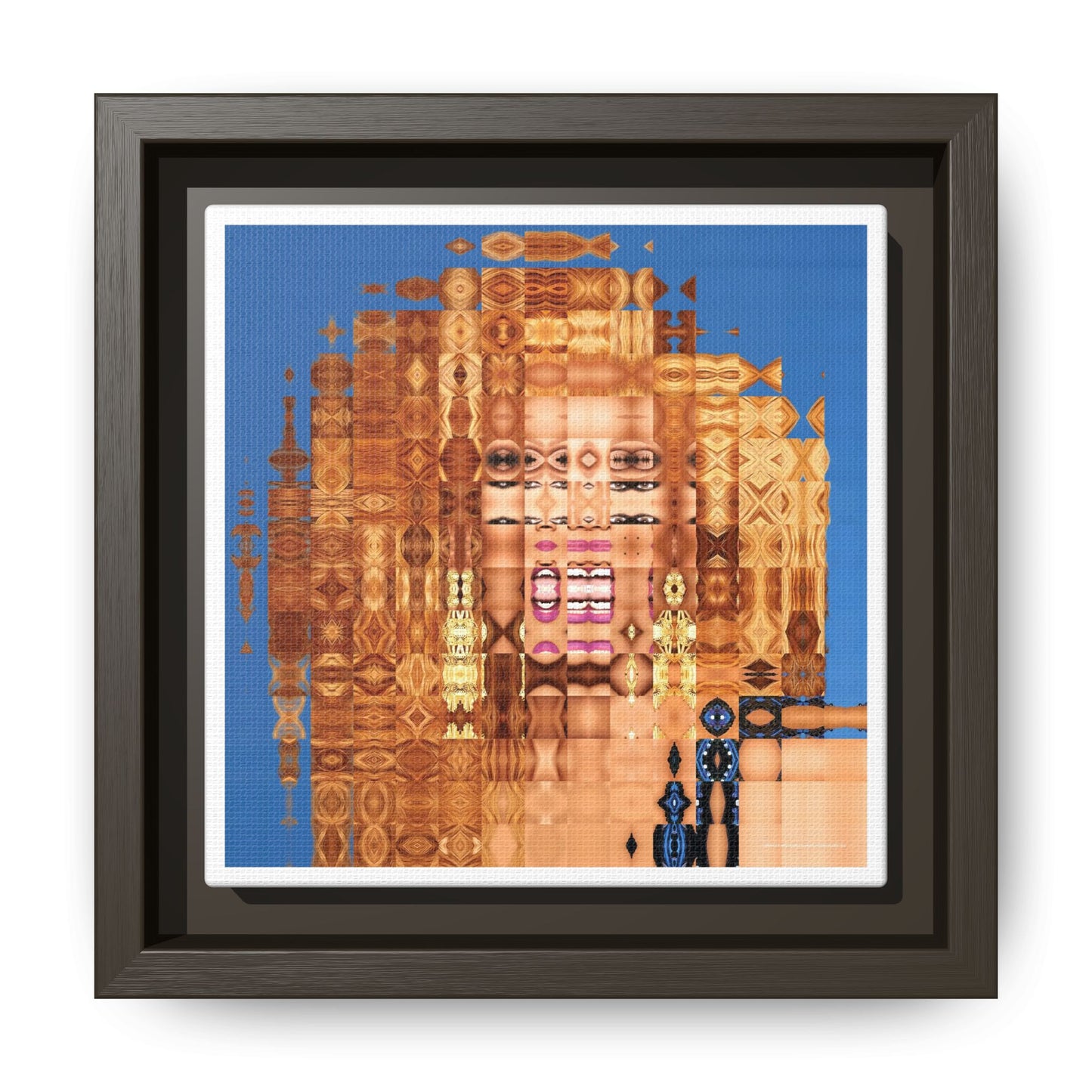 America's Most Iconic Glamazon Drag Queen Abstract Portrait Collage Art — Matte Canvas, Framed (Multi-color options)