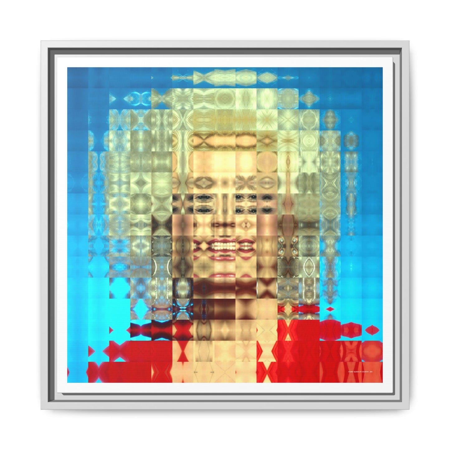 Iconic Queen of Country V, Dolly Abstract Portrait Collage Art — Matte Canvas, Framed (Multi-color options)