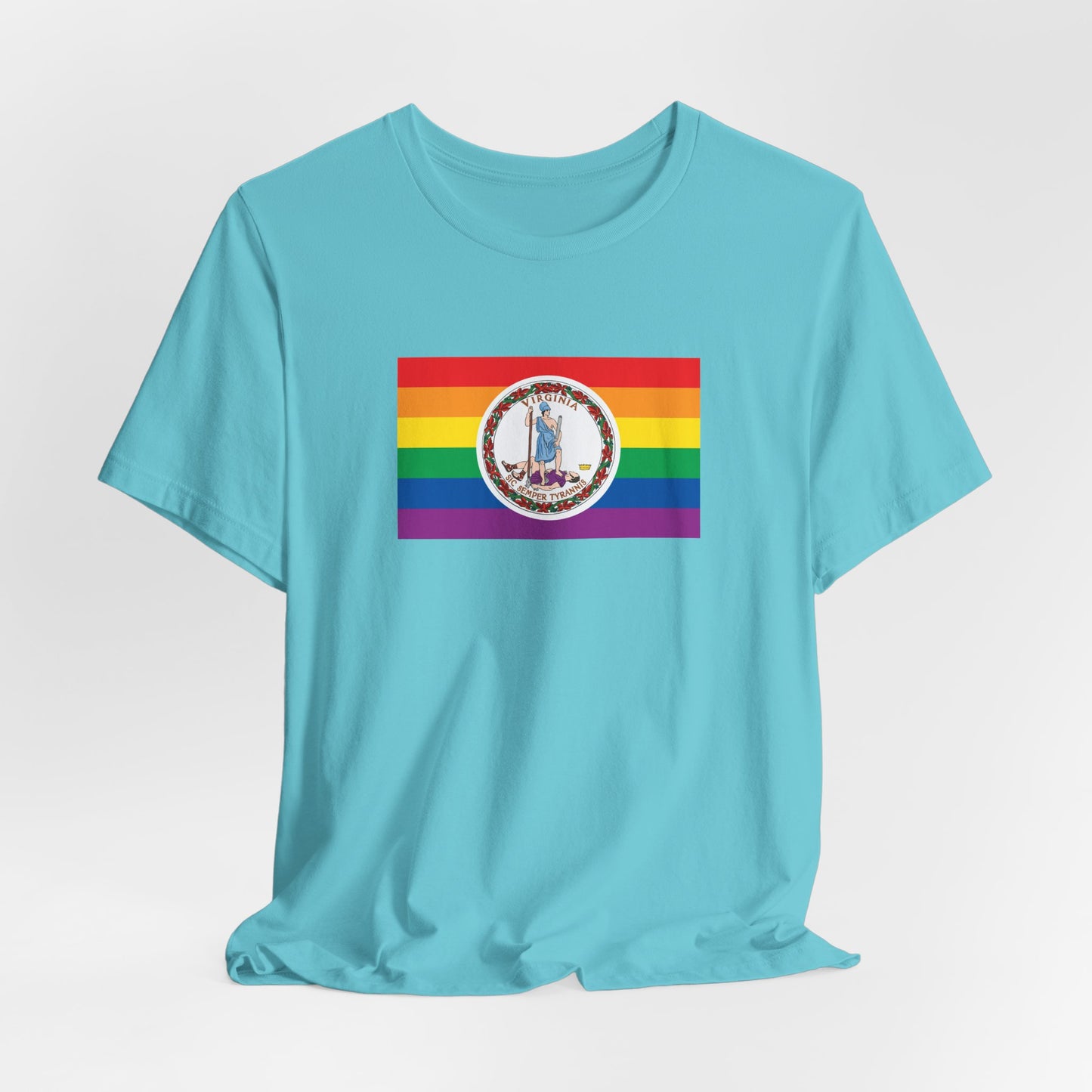Virginia Rainbow Pride Flag T-shirt, Several Color Options