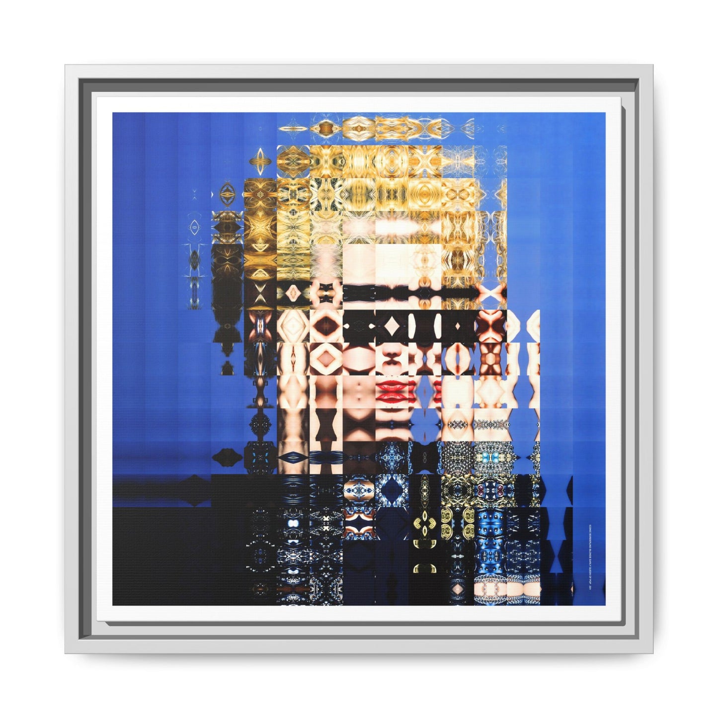 Iconic Borderline-Blonde Early Queen of Pop Abstract Portrait Collage Art — Matte Canvas, Framed (Multi-color options)