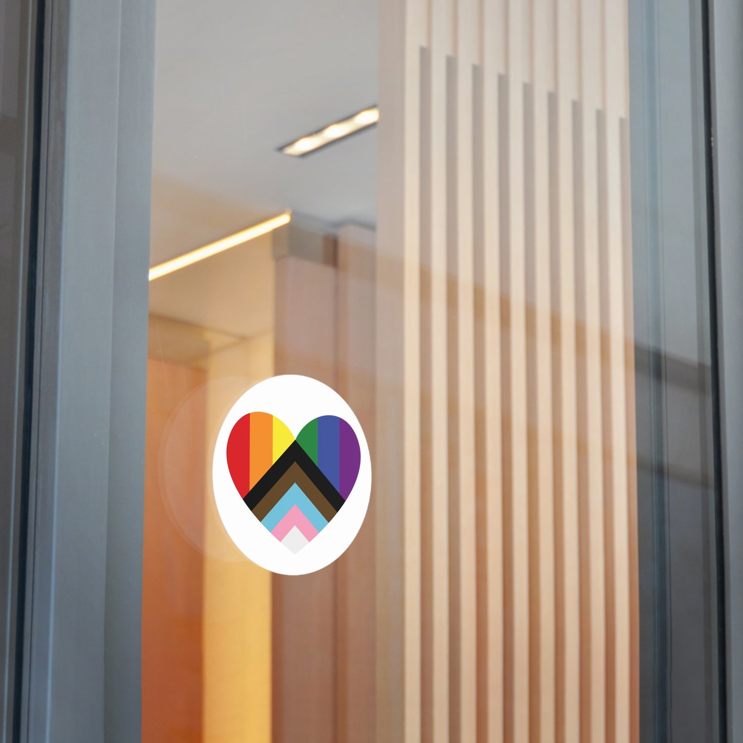 Progress Rainbow Pride Heart Flag Vinyl Sticker