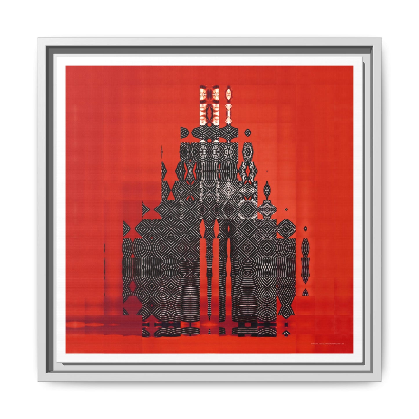 Iconic 70s Alien Glam Rocker Spacesuit Abstract Portrait Collage Art — Matte Canvas, Framed (Multi-color options)