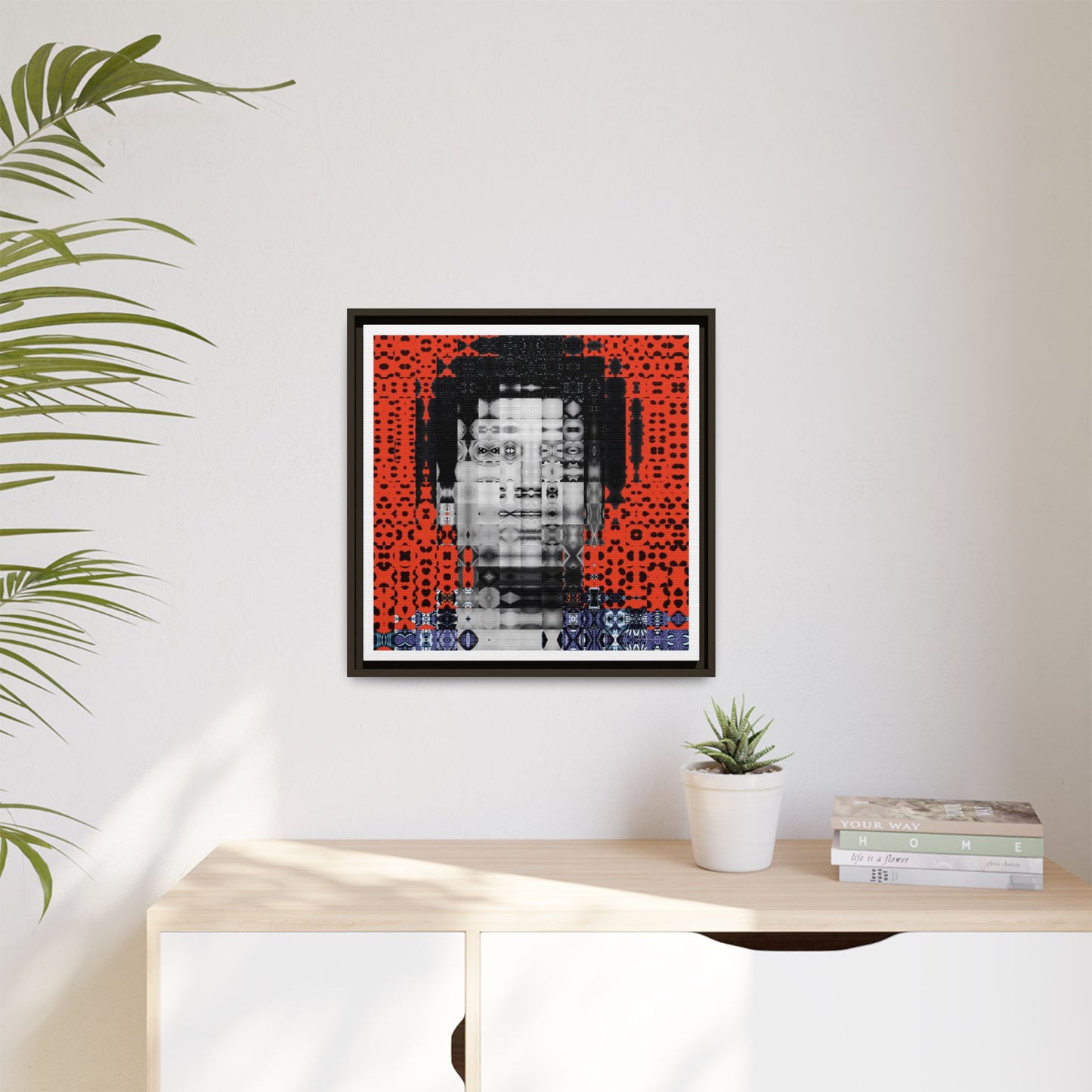 Iconic Foundational Feminist icon Audre Lorde Abstract Portrait Collage Art — Matte Canvas, Framed (Multi-color options)