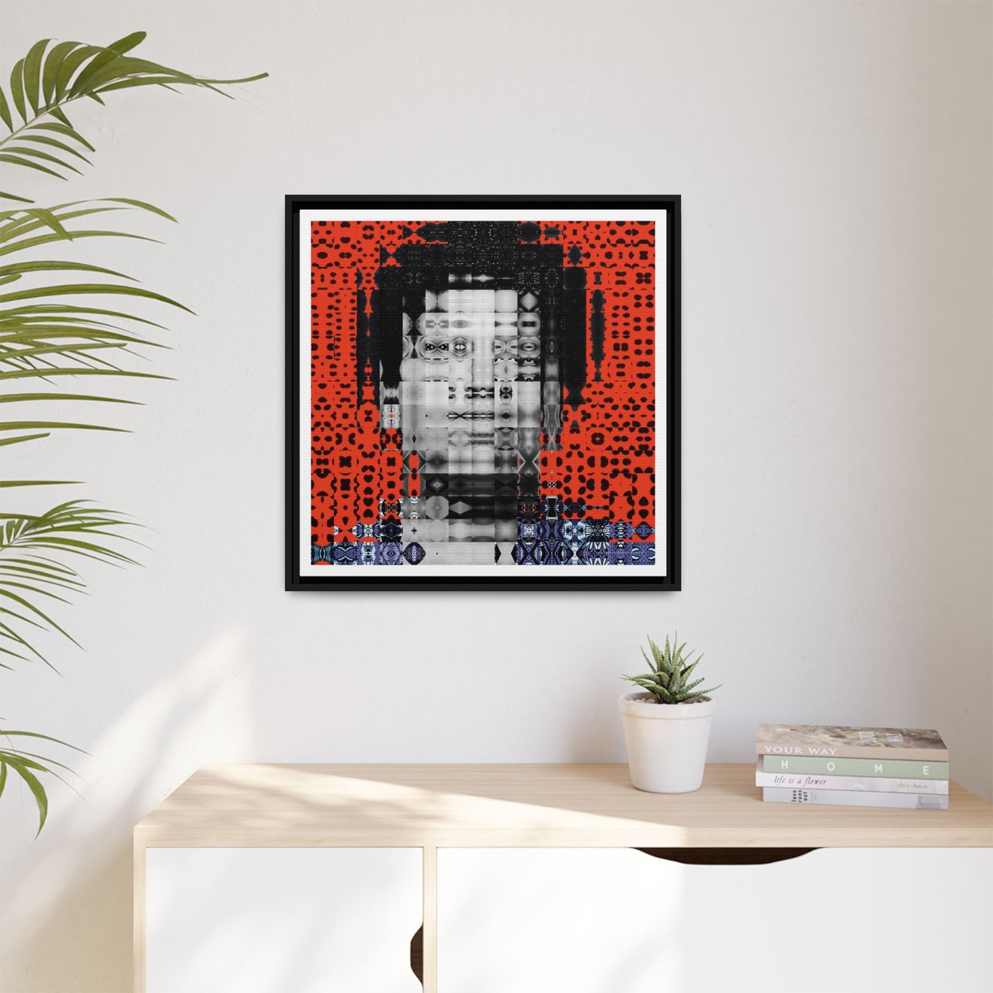 Iconic Foundational Feminist icon Audre Lorde Abstract Portrait Collage Art — Matte Canvas, Framed (Multi-color options)
