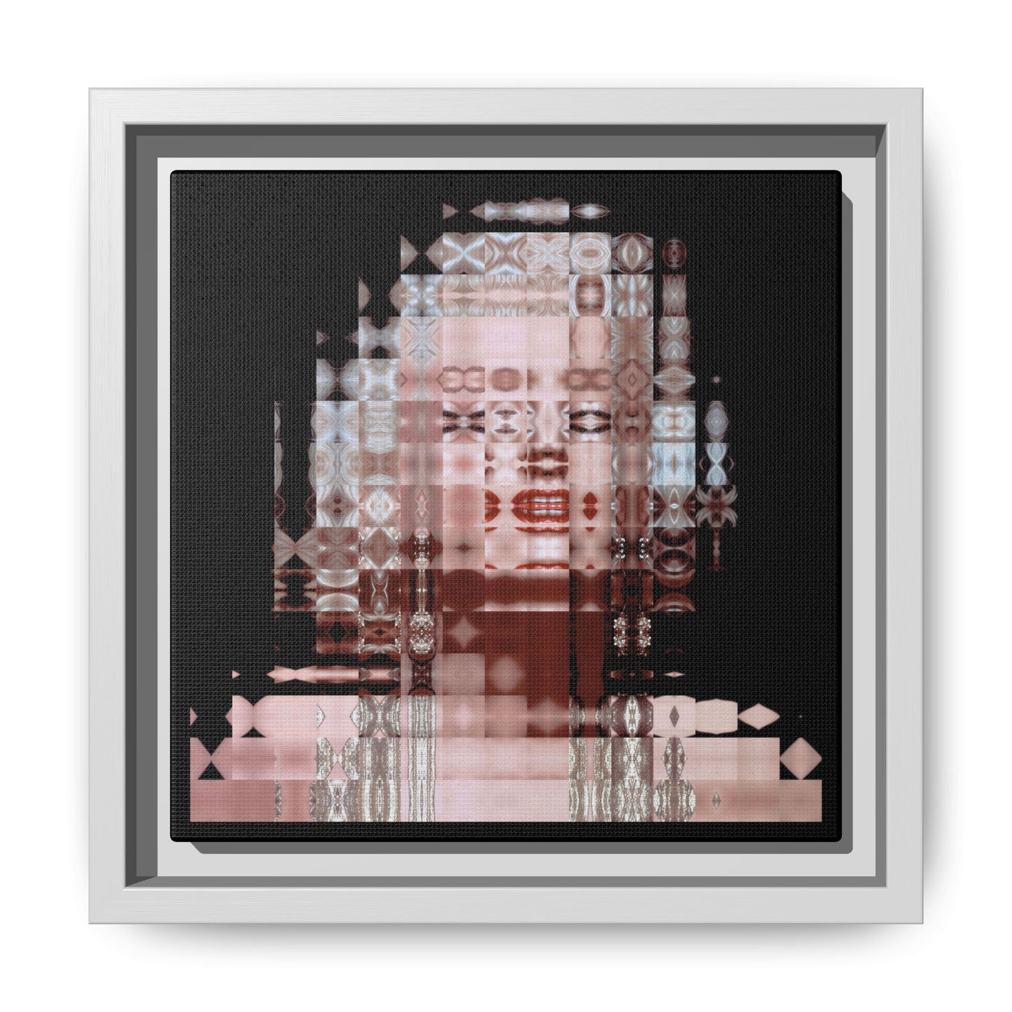 Iconic Movie Star Marilyn Monroe Abstract Portrait Collage Art — Matte Canvas, Framed (Multi-color options)
