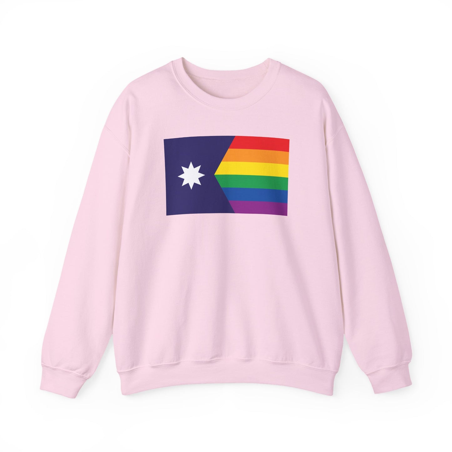 Minnesota Rainbow Pride Flag Unisex Crewneck Sweatshirt—White, Black or Light Pink