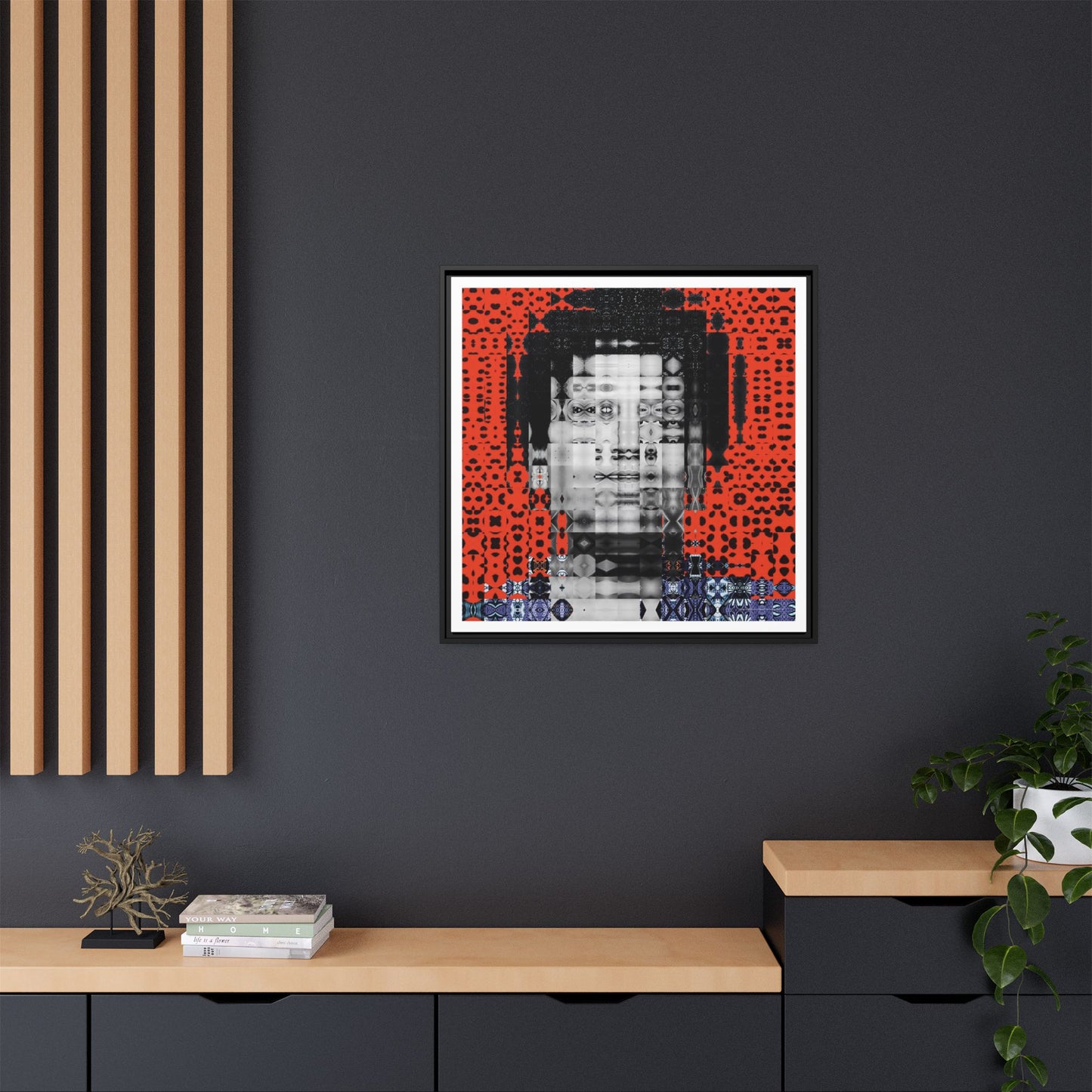 Iconic Foundational Feminist icon Audre Lorde Abstract Portrait Collage Art — Matte Canvas, Framed (Multi-color options)
