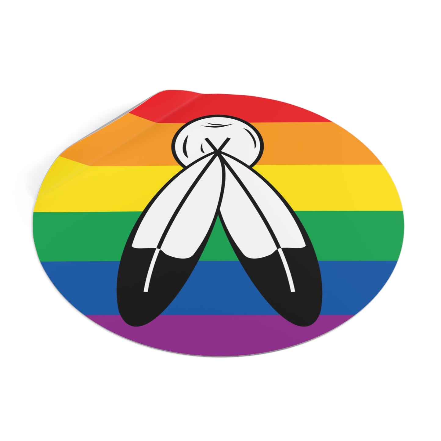 Two-Spirit Rainbow Pride Flag Vinyl Stickers