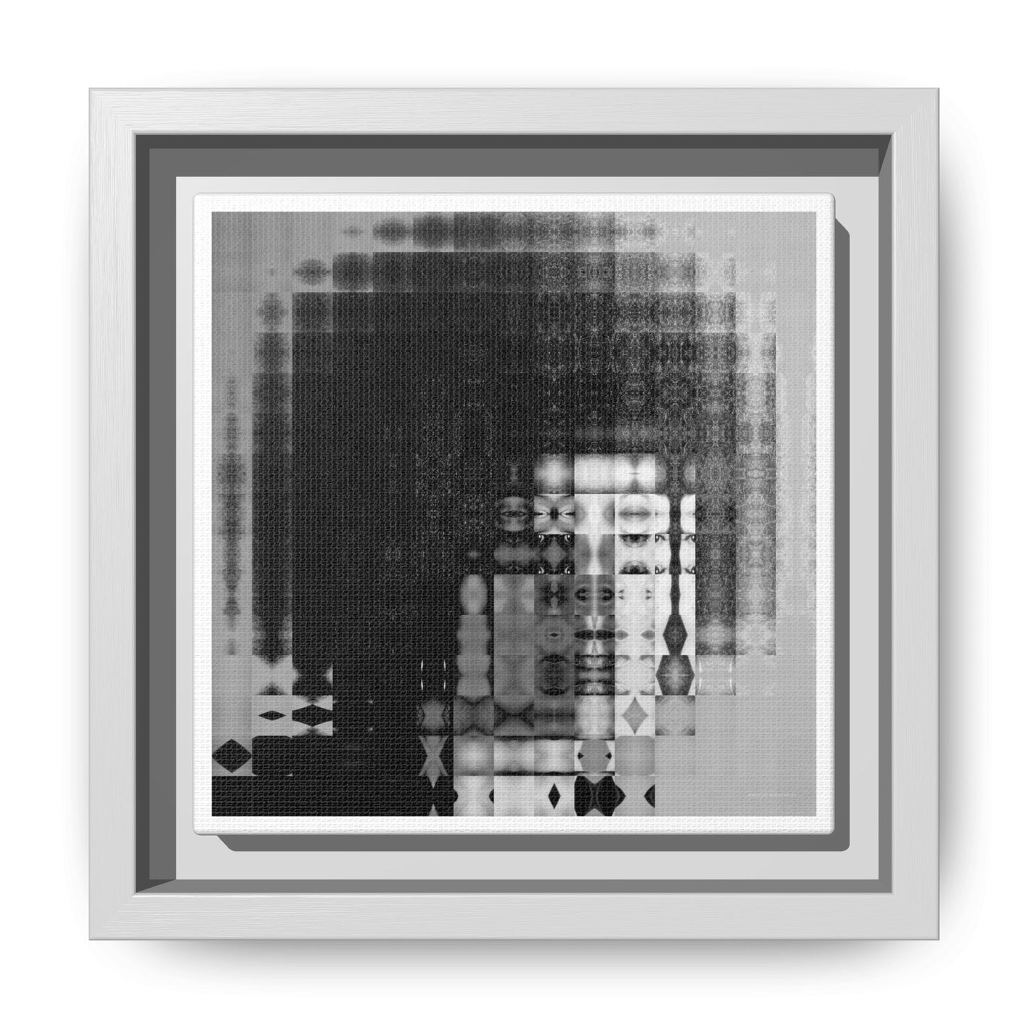 Feminist Icon Angela Davis Abstract Portrait Collage Art — Matte Canvas, Framed (Multi-color options)