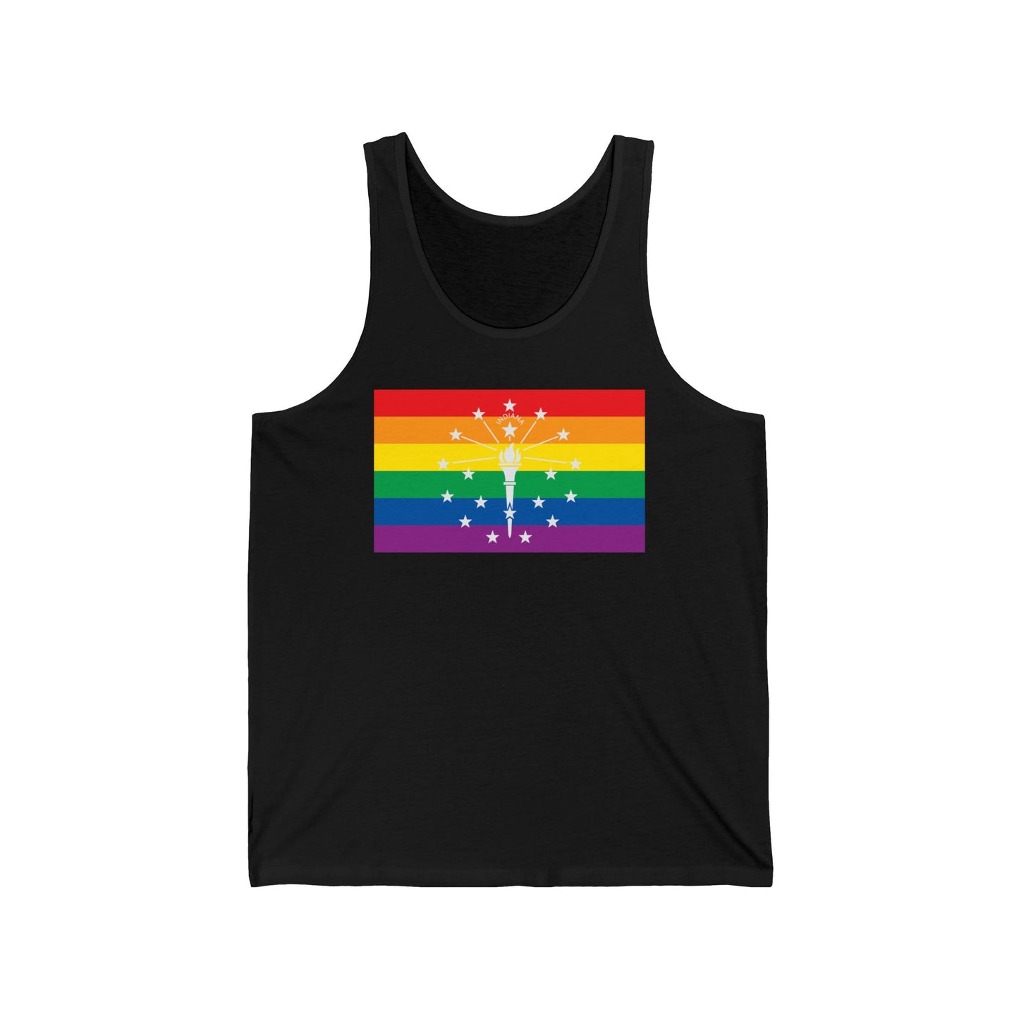 Indiana Rainbow Pride Flag Jersey Tank