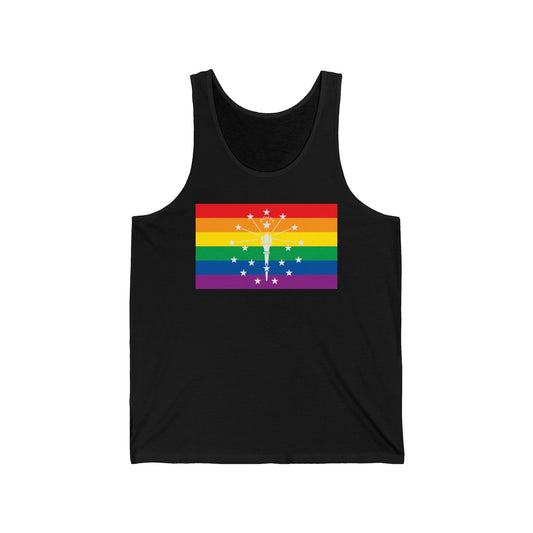 Indiana Rainbow Pride Flag Jersey Tank