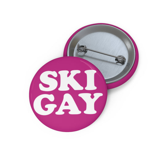 SKI GAY Pin Button