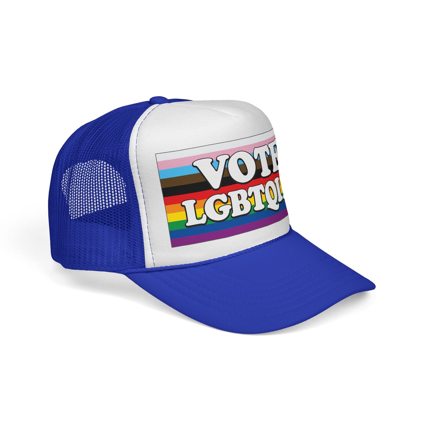 VOTE LGBTQIA+ Trucker Cap — LGBTQIA+ Rights & Equality Statement Hat