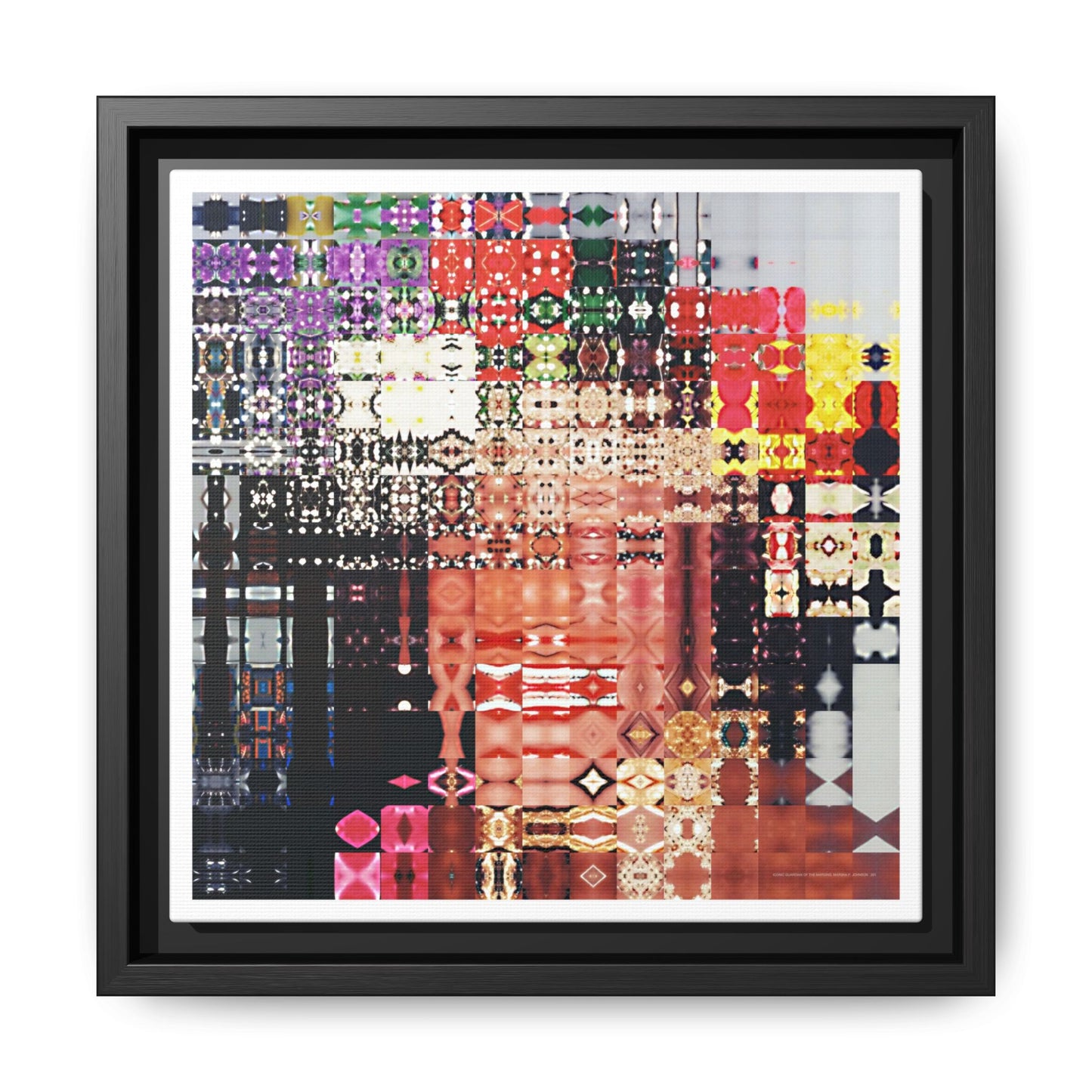 Iconic Guardian of the Margins, Marsha P. Johnson Abstract Portrait Collage Art — Matte Canvas, Framed (Multi-color options)