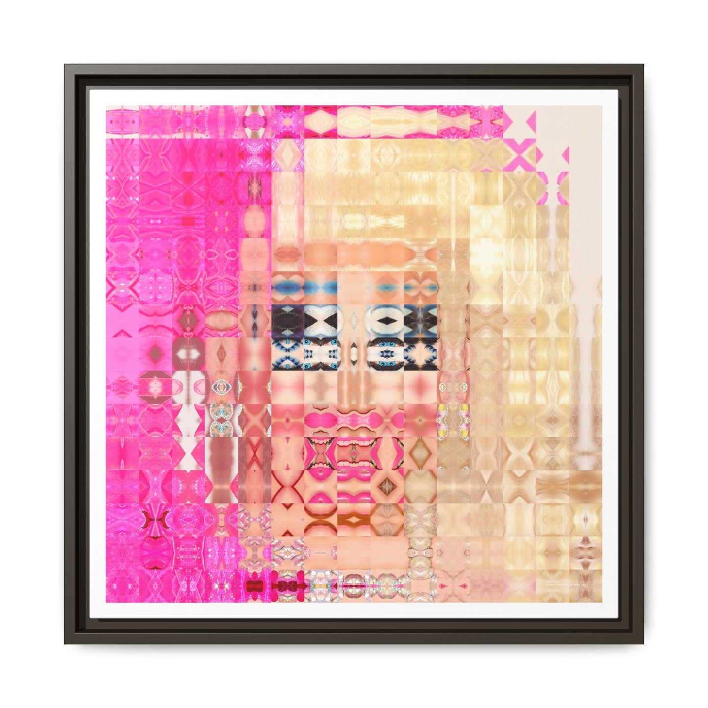 Iconic Living Doll of Drag Abstract Portrait Collage Art — Matte Canvas, Framed (Multi-color options)