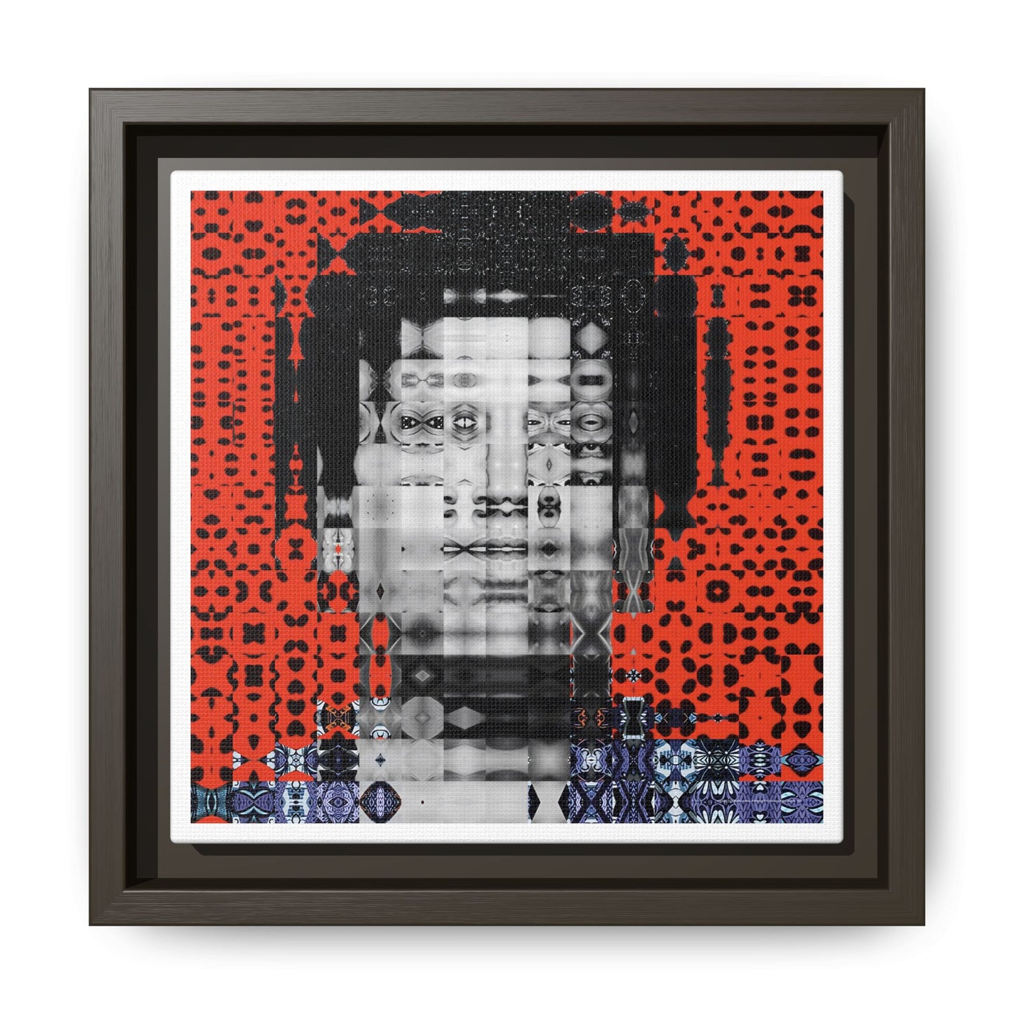 Iconic Foundational Feminist icon Audre Lorde Abstract Portrait Collage Art — Matte Canvas, Framed (Multi-color options)
