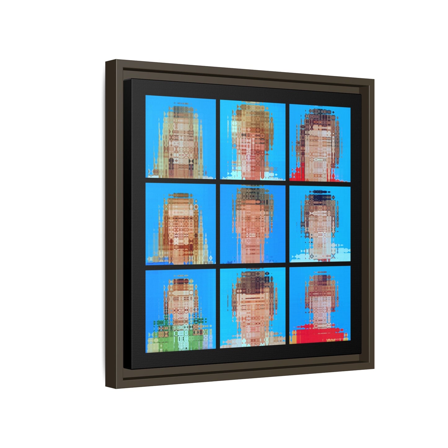 America's Iconic Mid-Century TV Family, Abstract Portrait Collage Art — Matte Canvas, Framed (Multi-color options)