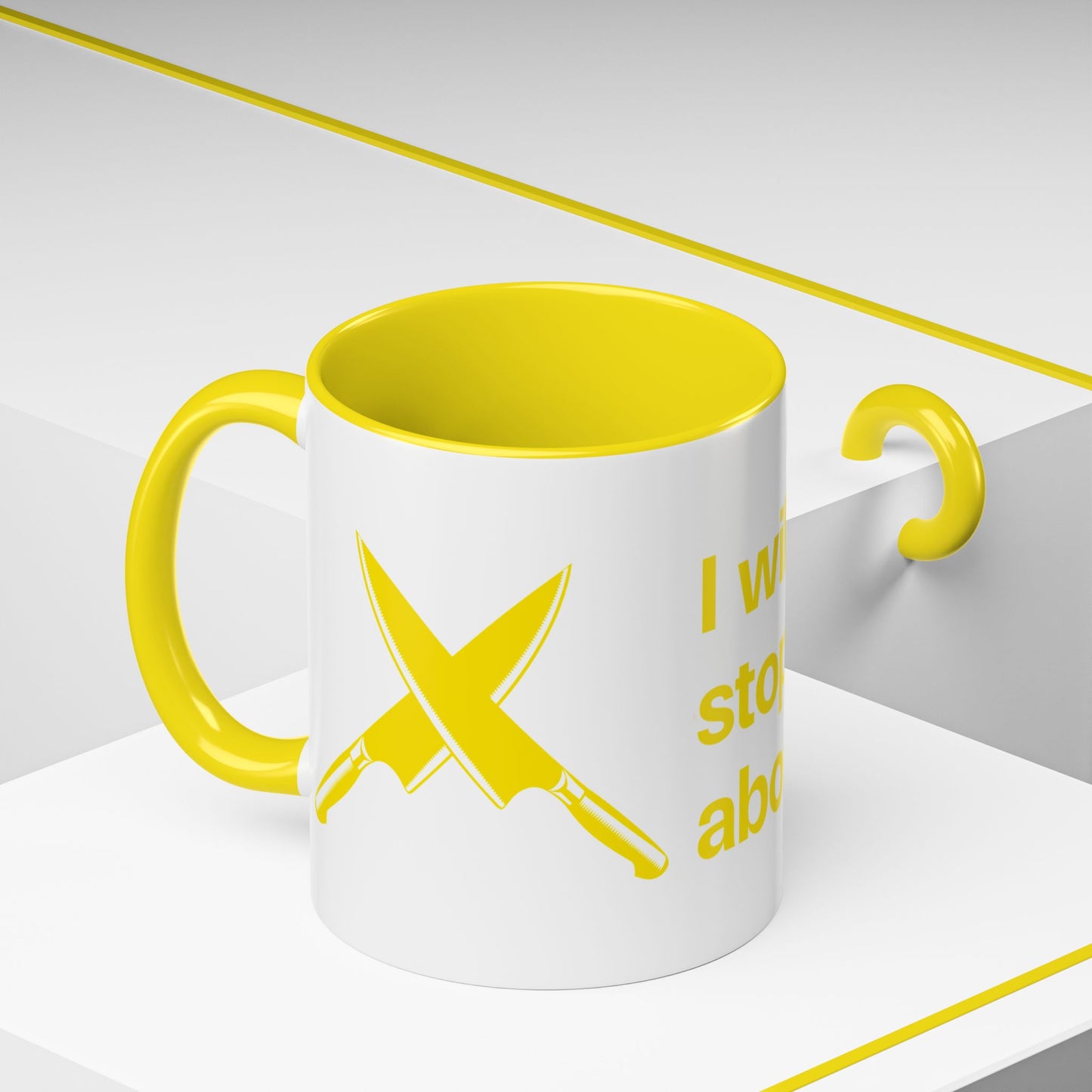 I will never stop worrying about Britney, White with Yellow Accent Coffee Mug (11, 15oz)