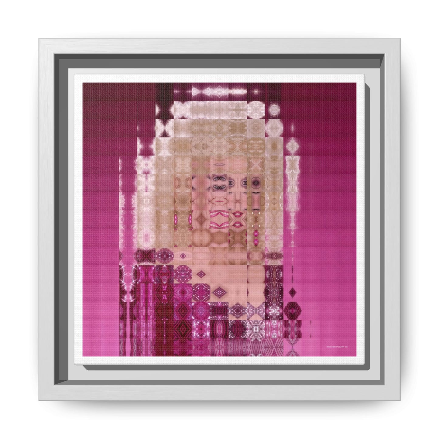 Iconic Queen of Country IV, Dolly Abstract Portrait Collage Art — Matte Canvas, Framed (Multi-color options)