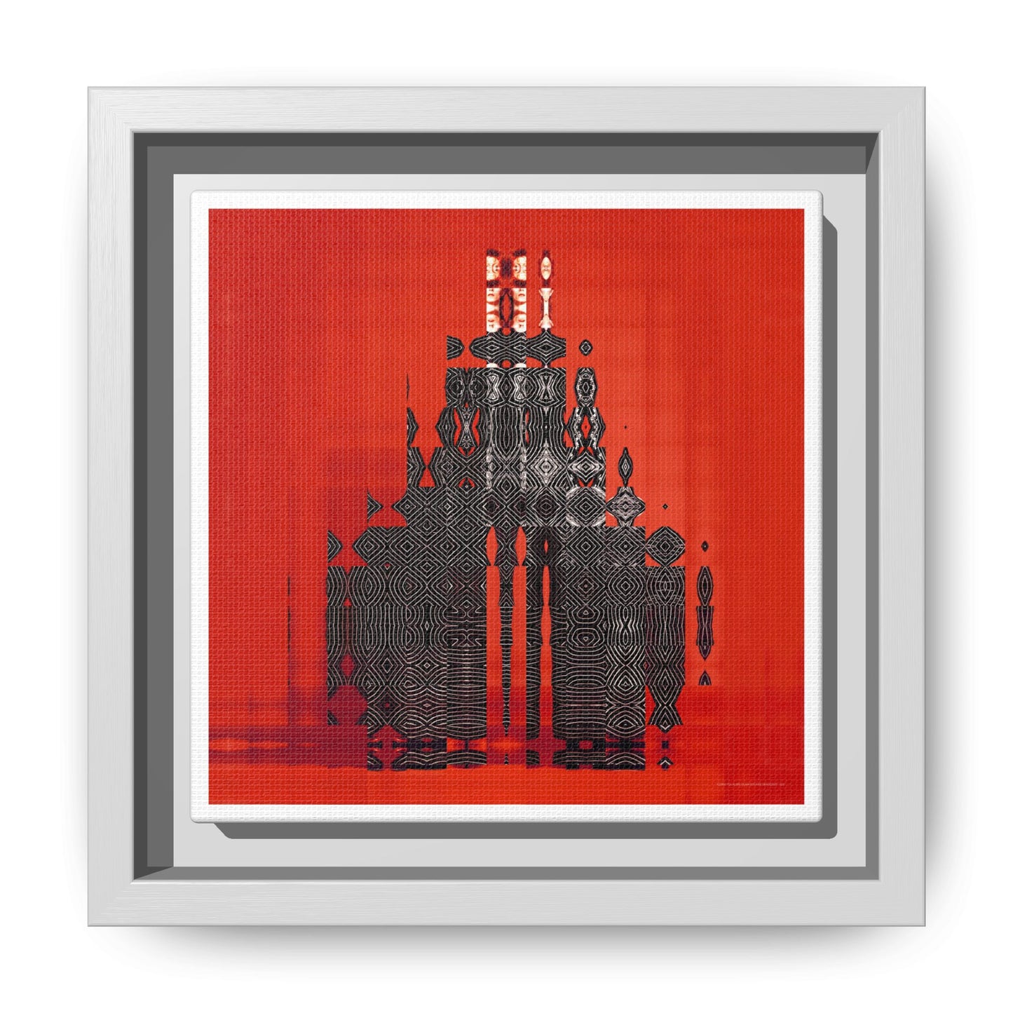 Iconic 70s Alien Glam Rocker Spacesuit Abstract Portrait Collage Art — Matte Canvas, Framed (Multi-color options)