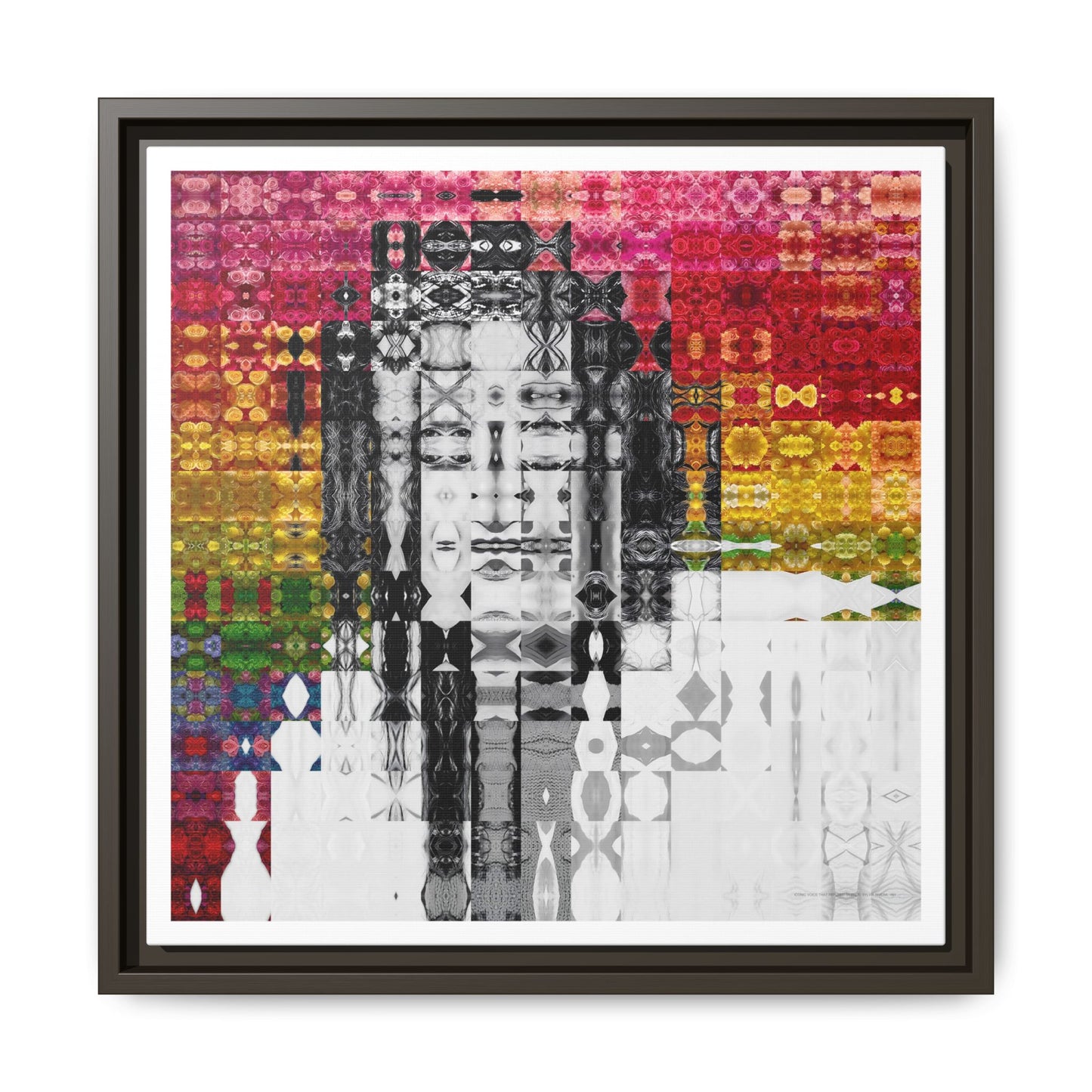 Iconic Voice That Refused Silence, Sylvia Rivera Abstract Portrait Collage Art — Matte Canvas, Framed (Multi-color options)