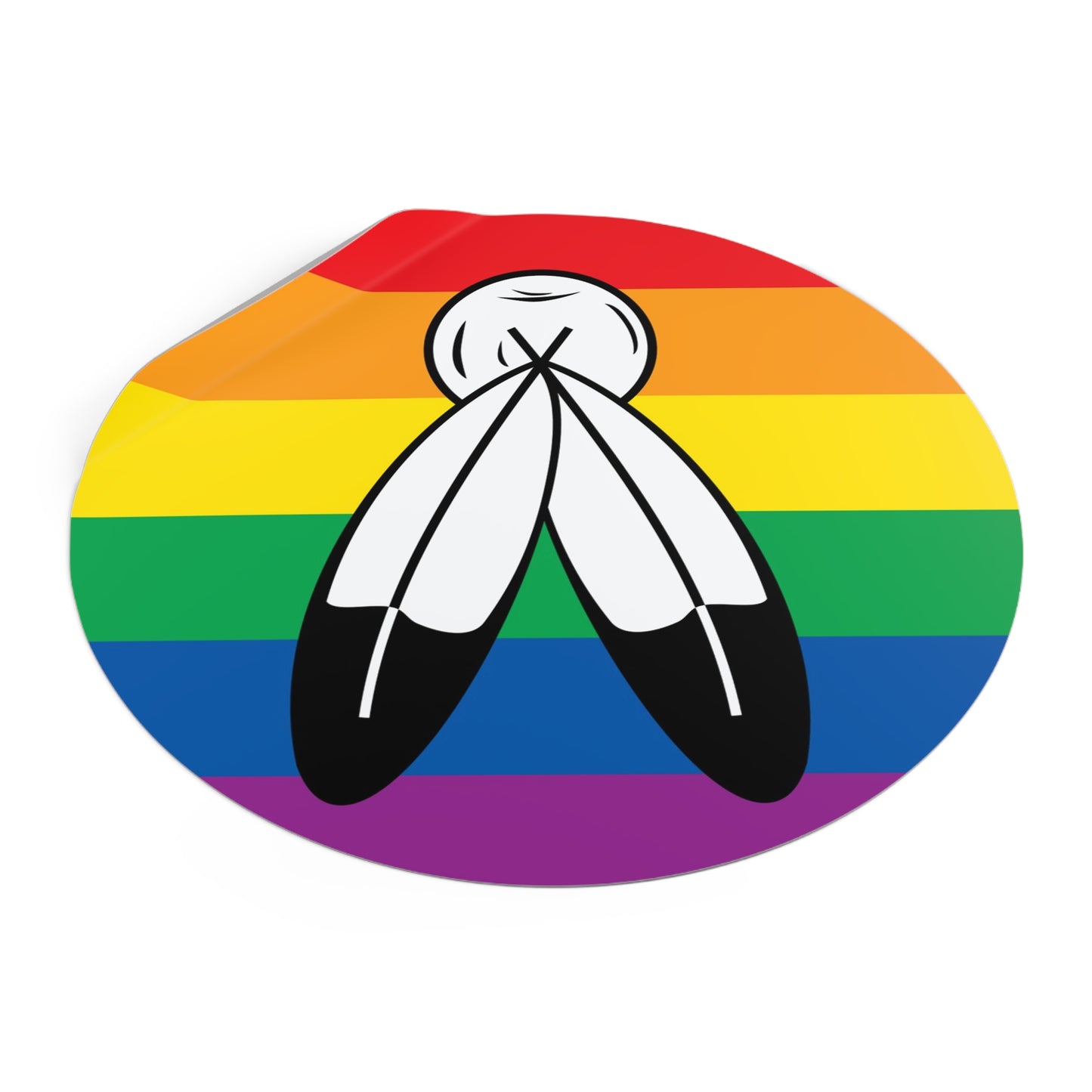 Two-Spirit Rainbow Pride Flag Vinyl Stickers