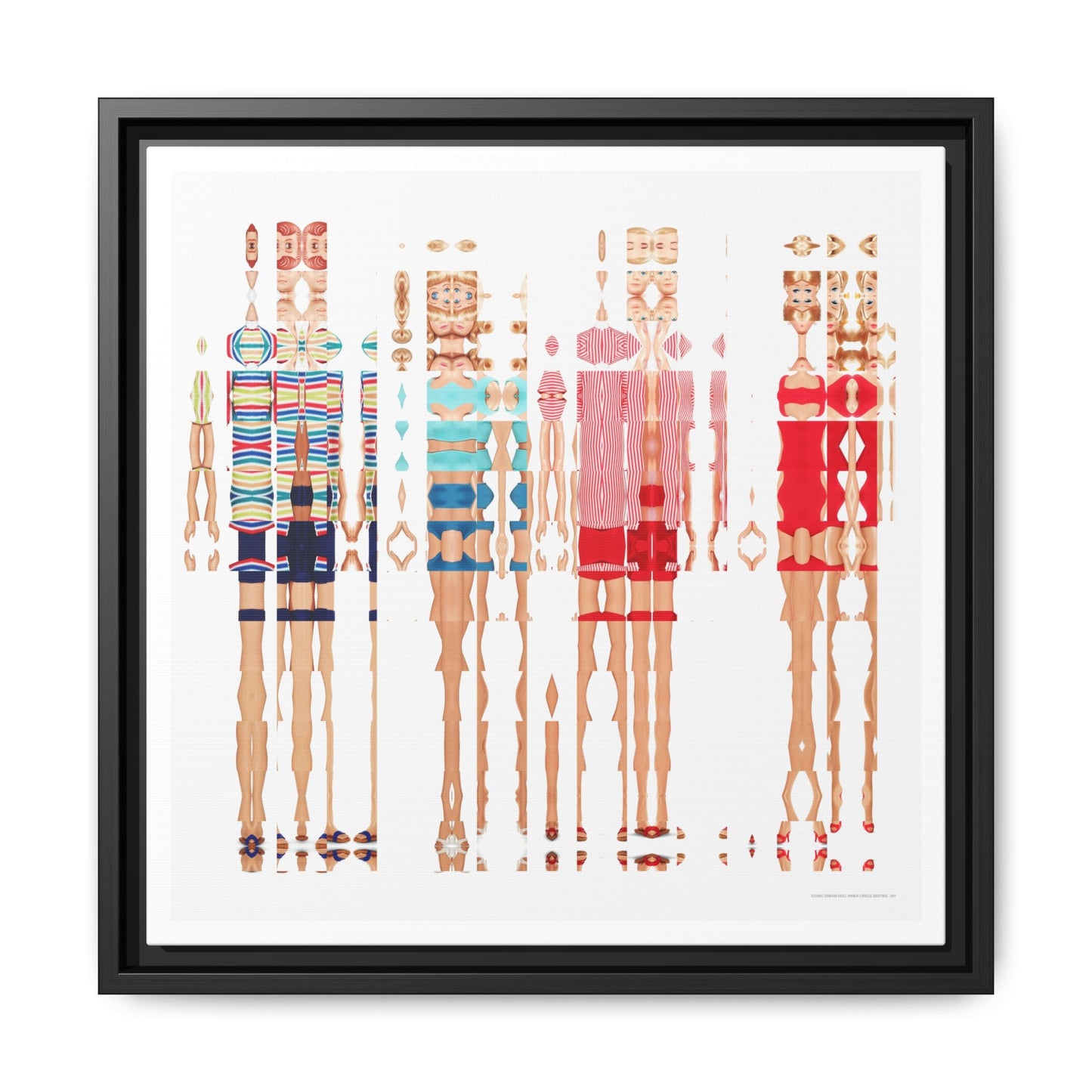 Iconic Dream Doll Inner Circle Besties Abstract Portrait Collage Art — Matte Canvas, Framed (Multi-color options)