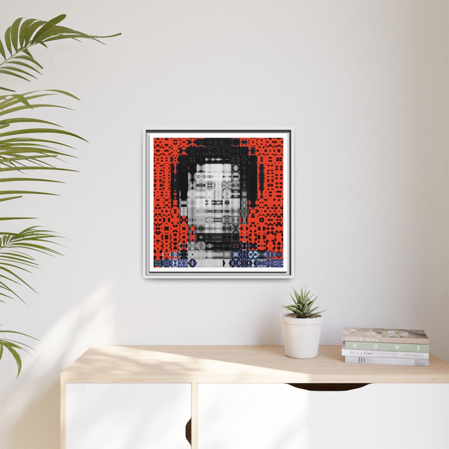 Iconic Foundational Feminist icon Audre Lorde Abstract Portrait Collage Art — Matte Canvas, Framed (Multi-color options)