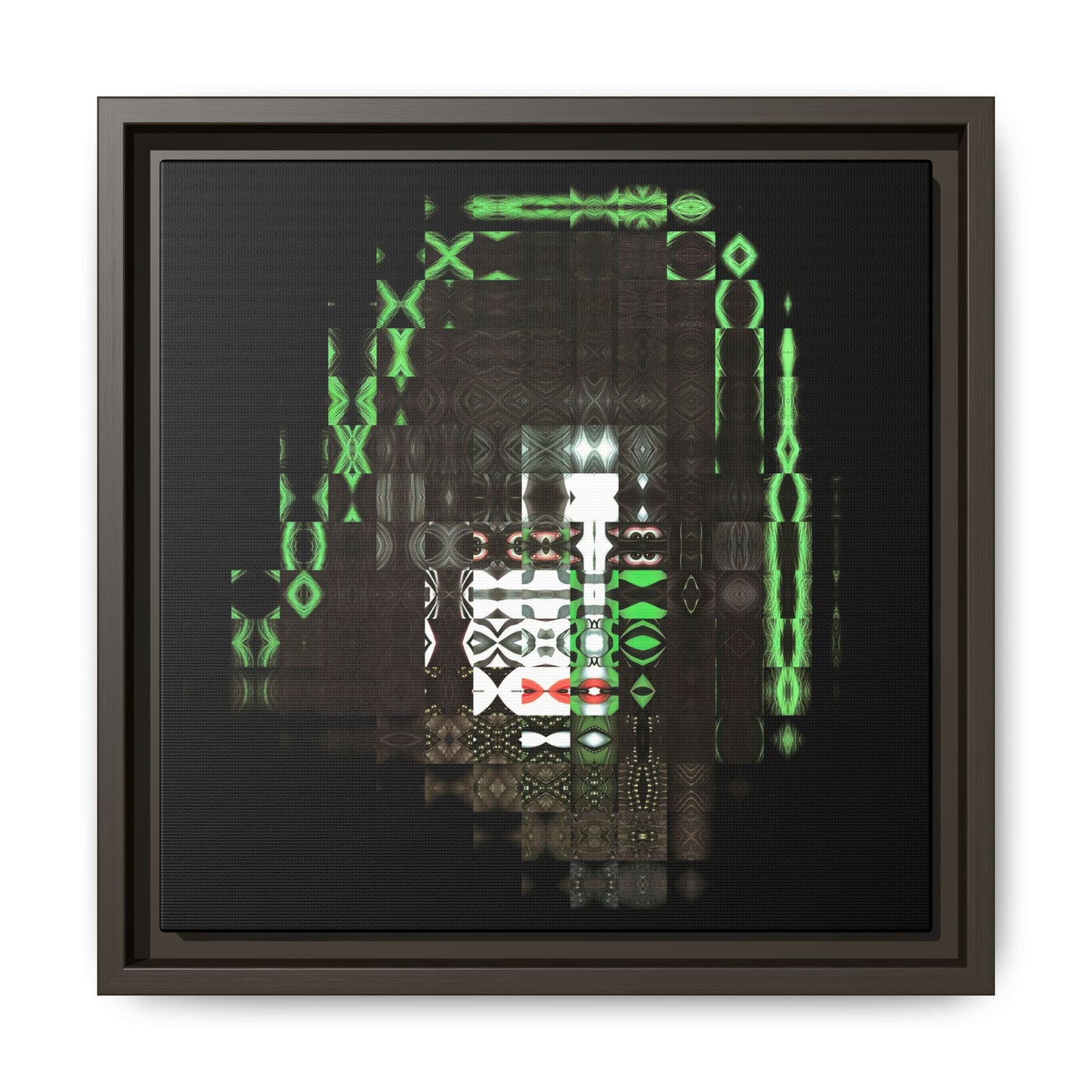 Knights In Satan's Service, Catman Abstract Portrait Collage Art — Matte Canvas, Framed (Multi-color options)